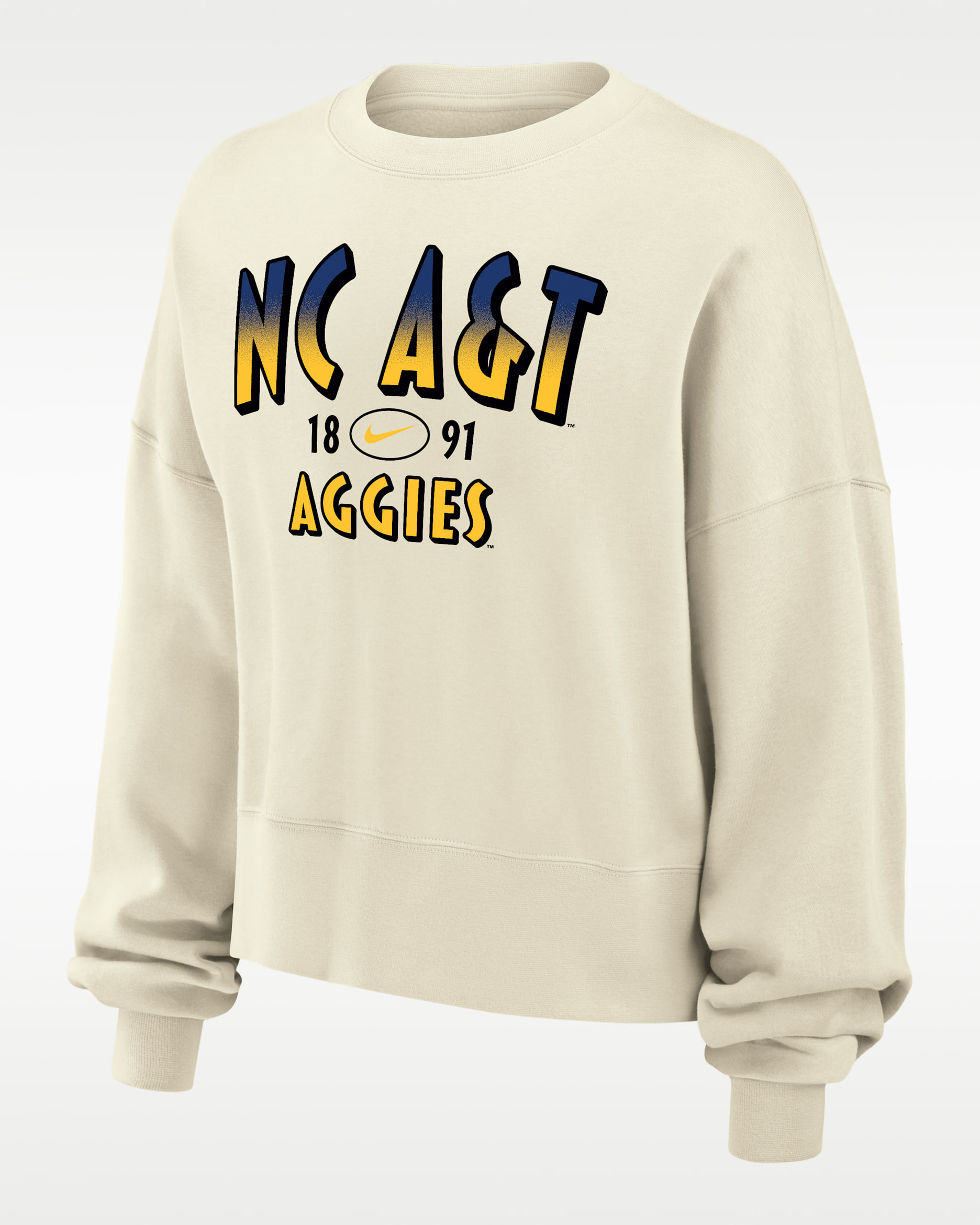 Nike College (North Carolina A&T University) Women's Phoenix Fleece Crewneck Sweatshirt - Sail