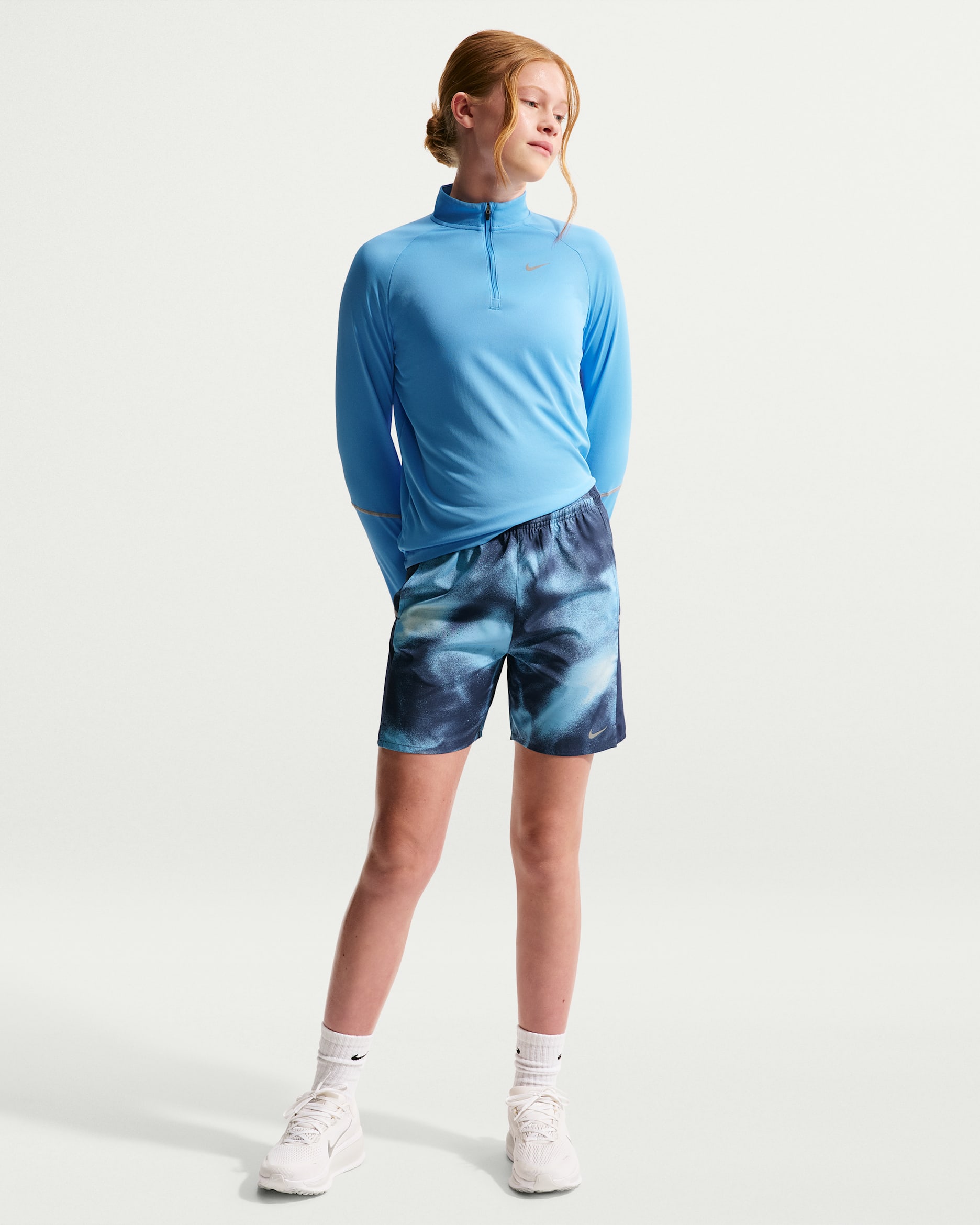 Nike Miler Big Kids' Dri-FIT Shorts - Football Blue/Midnight Navy