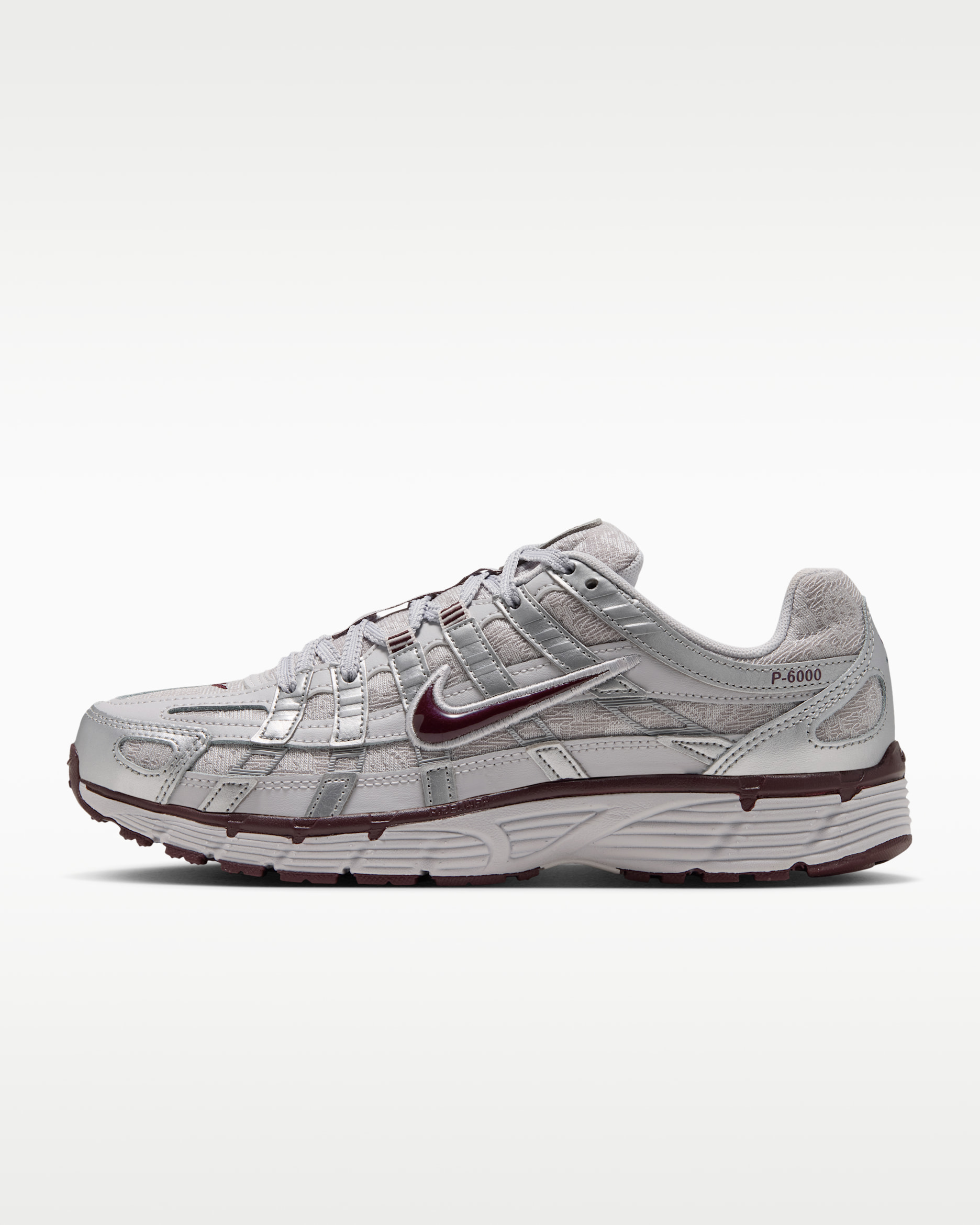 Nike P-6000 Women's Shoes - Vast Grey/Metallic Silver/Burgundy Crush