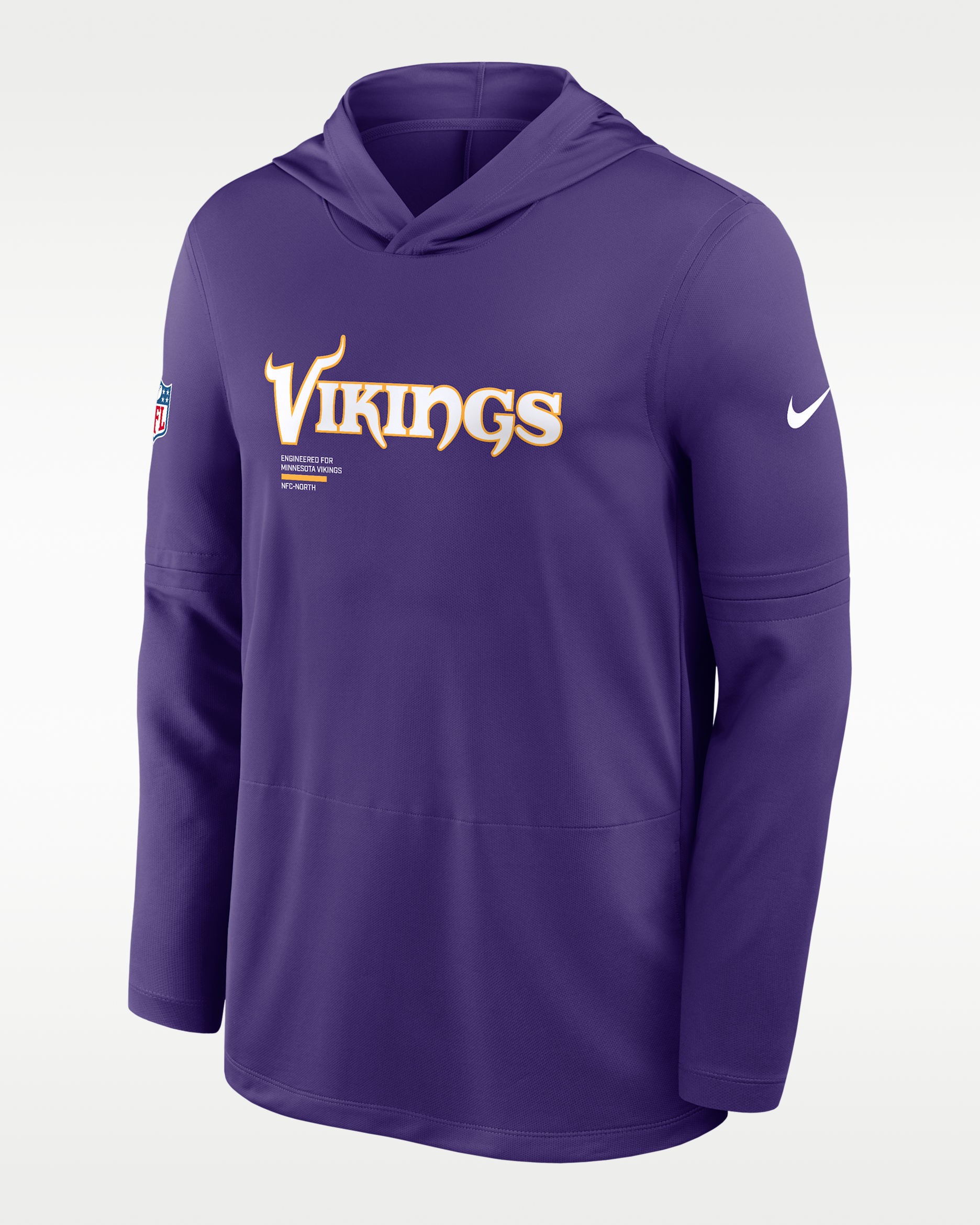 Minnesota Vikings Pure Fury Sideline Men's Nike Dri-FIT NFL Long-Sleeve Hooded Top - Purple
