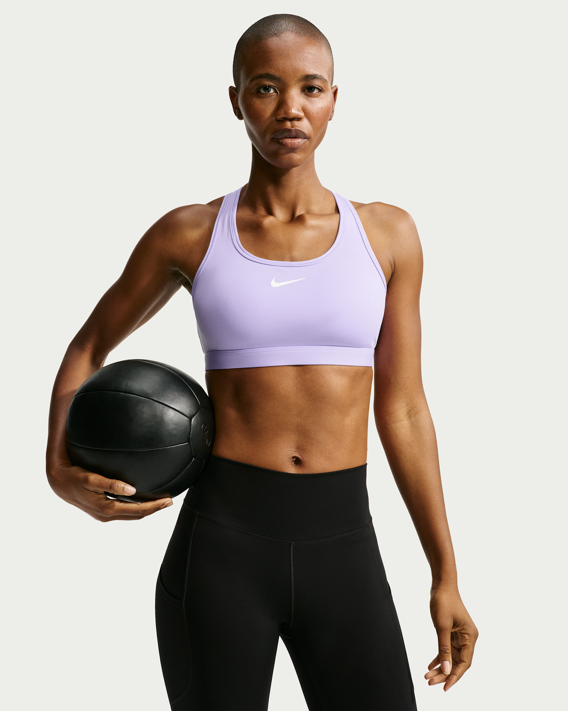 Nike Swoosh Women's Medium-Support Padded Sports Bra - Purple Pulse/White
