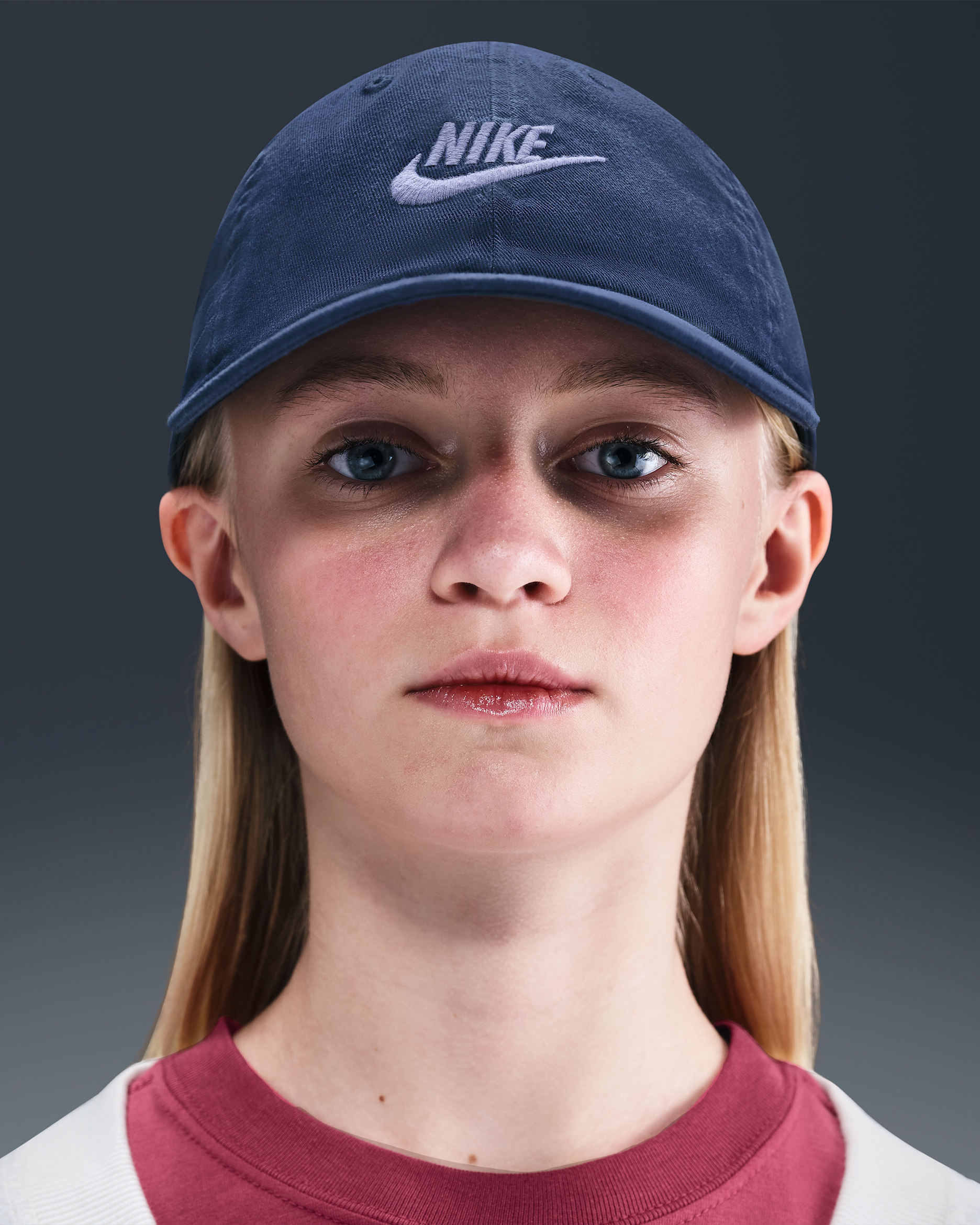 Nike Club Kids' Unstructured Futura Wash Cap - Midnight Navy/World Indigo