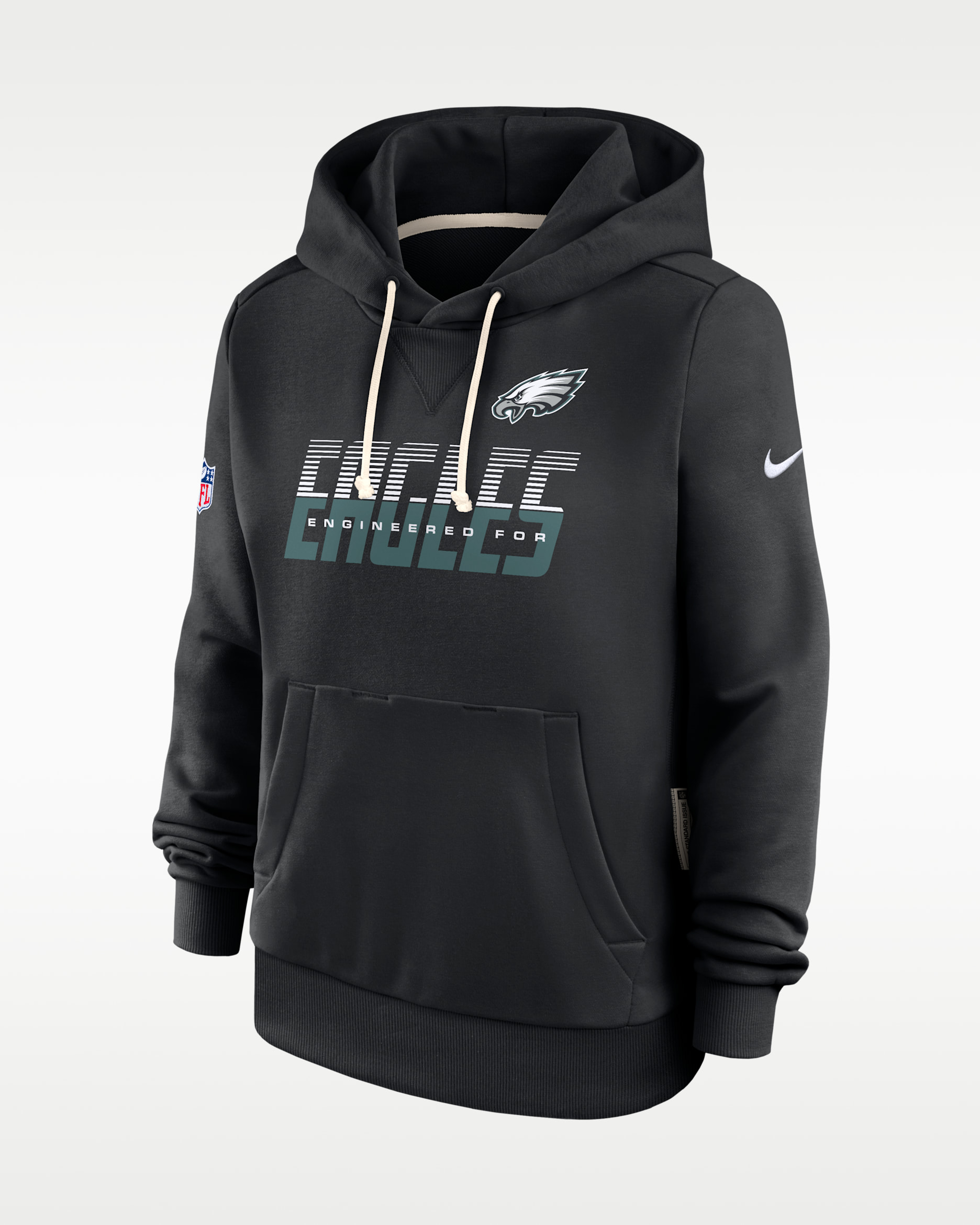 Philadelphia Eagles Sideline Standard Issue Women's Nike Dri-FIT NFL Pullover Hoodie - Black