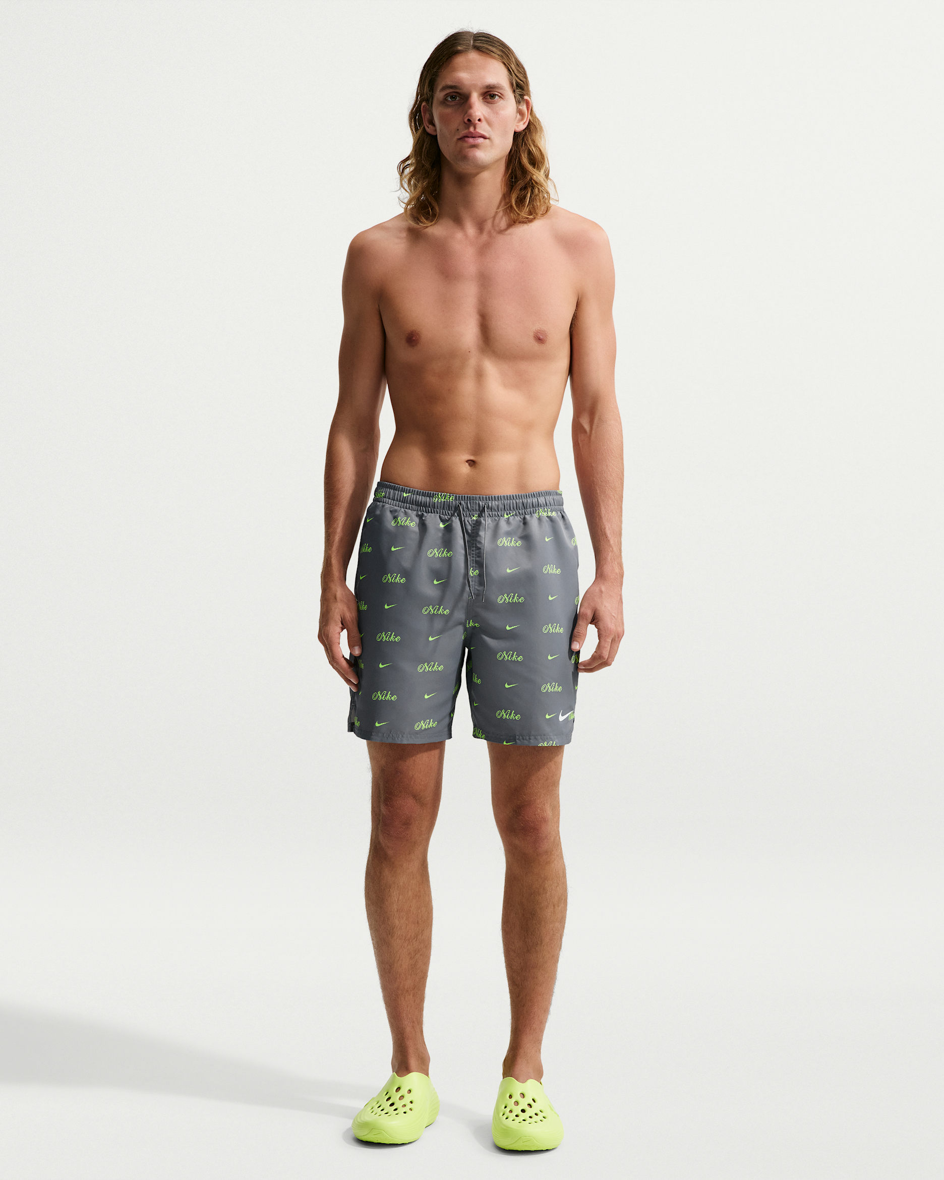 Nike Swim Breaker Men's 7" Brief-Lined Volley Short - Cool Grey