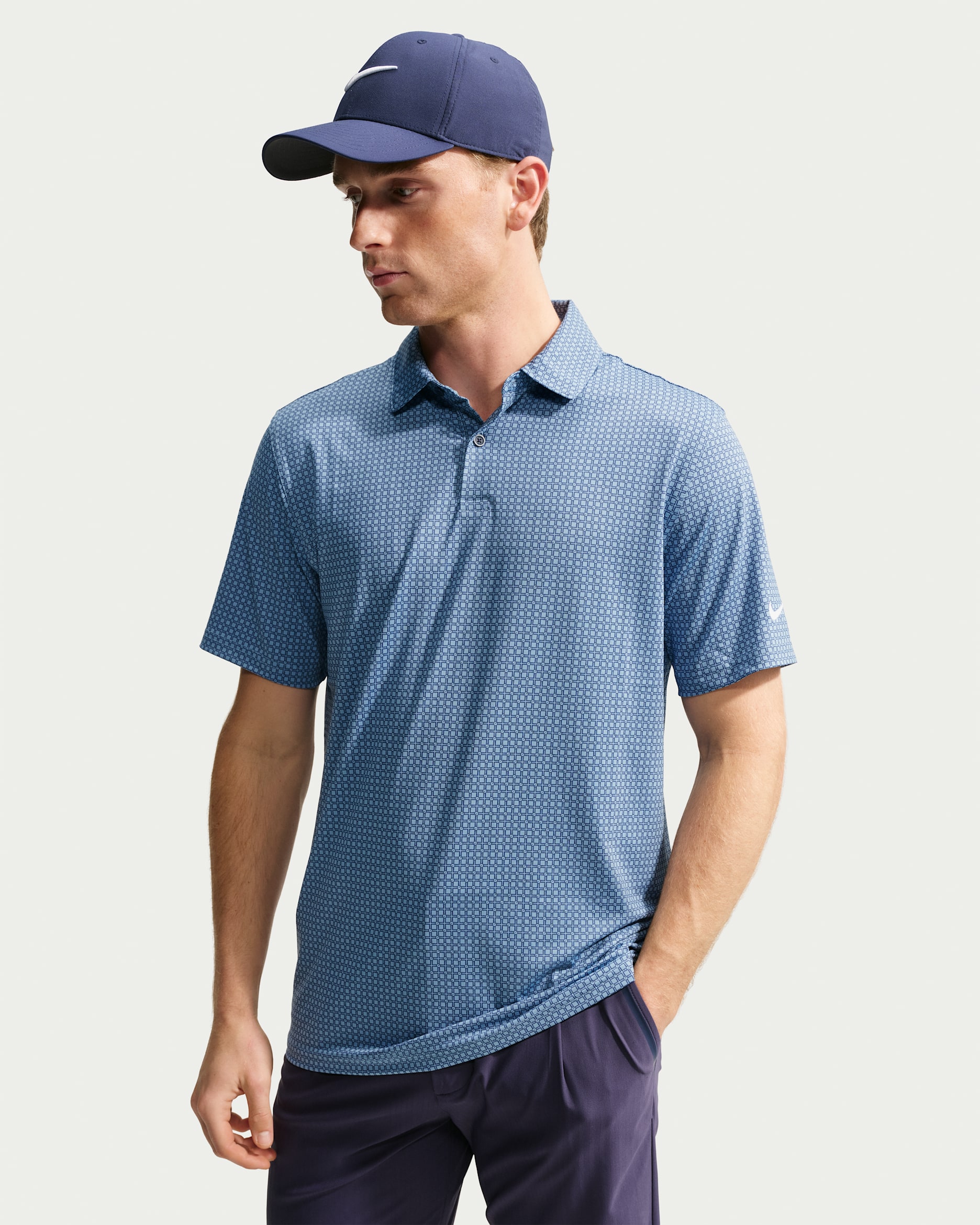 Nike Velocity Dri-FIT Golf-Poloshirt mit Print (Herren) - College Navy/College Navy/Weiß