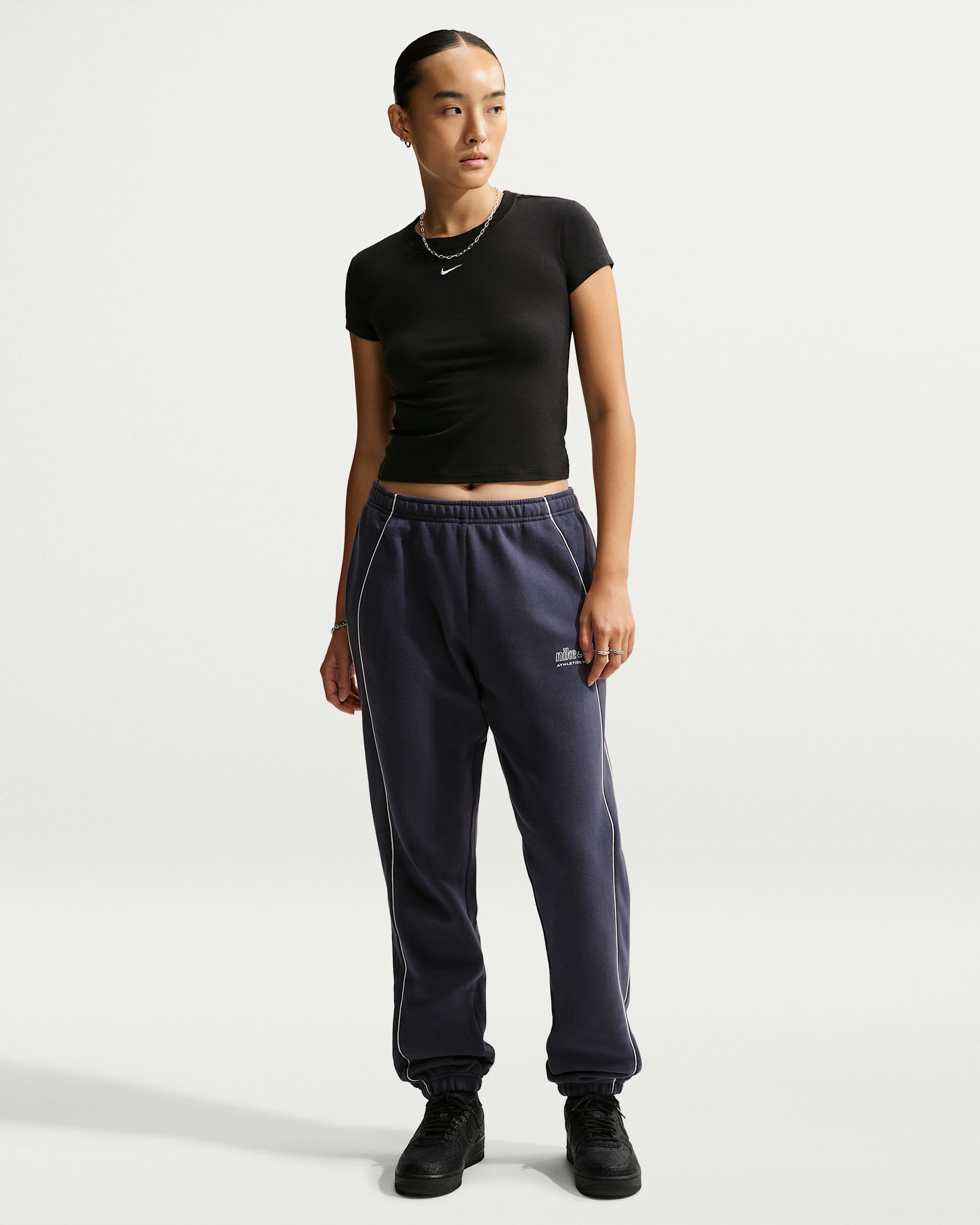 Nike Studio Fleece Medium Weight Women's Mid-Rise Cuffed Pants - Gridiron/Sail
