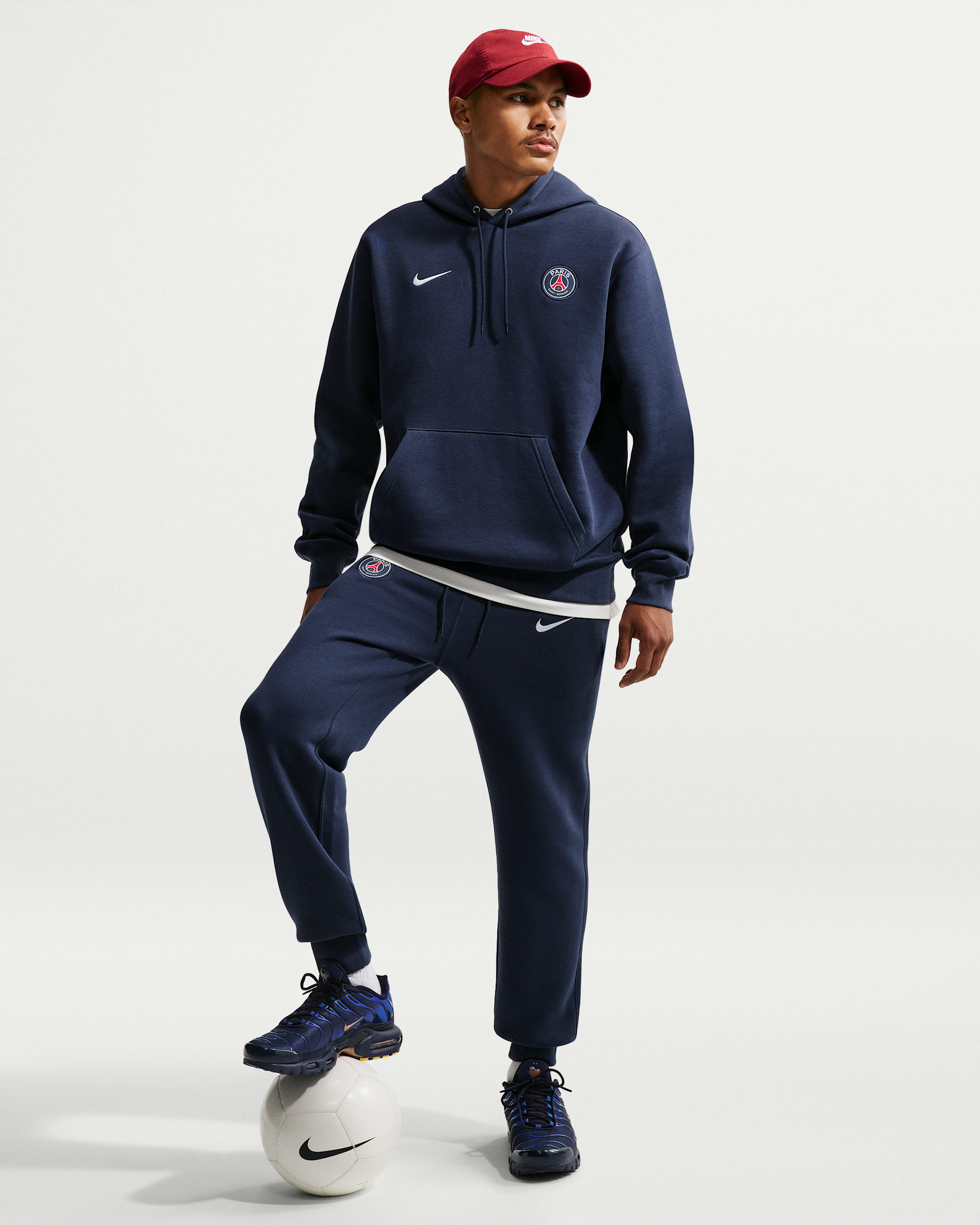 Herreklubb Nike Soccer fotballjoggebukse til herre - Midnight Navy/Hvit