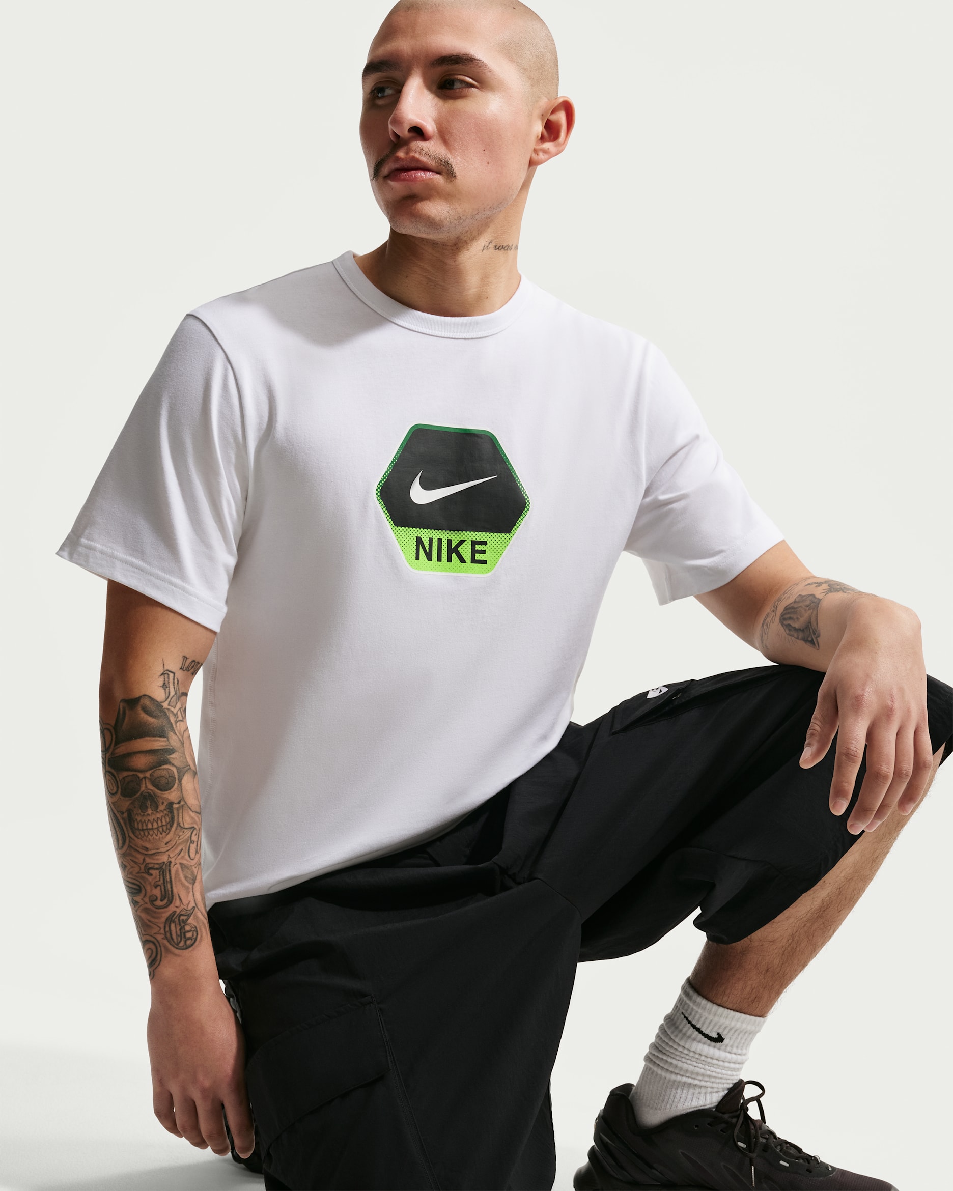 T-shirt Nike Sportswear – Uomo - Bianco/Electric Green