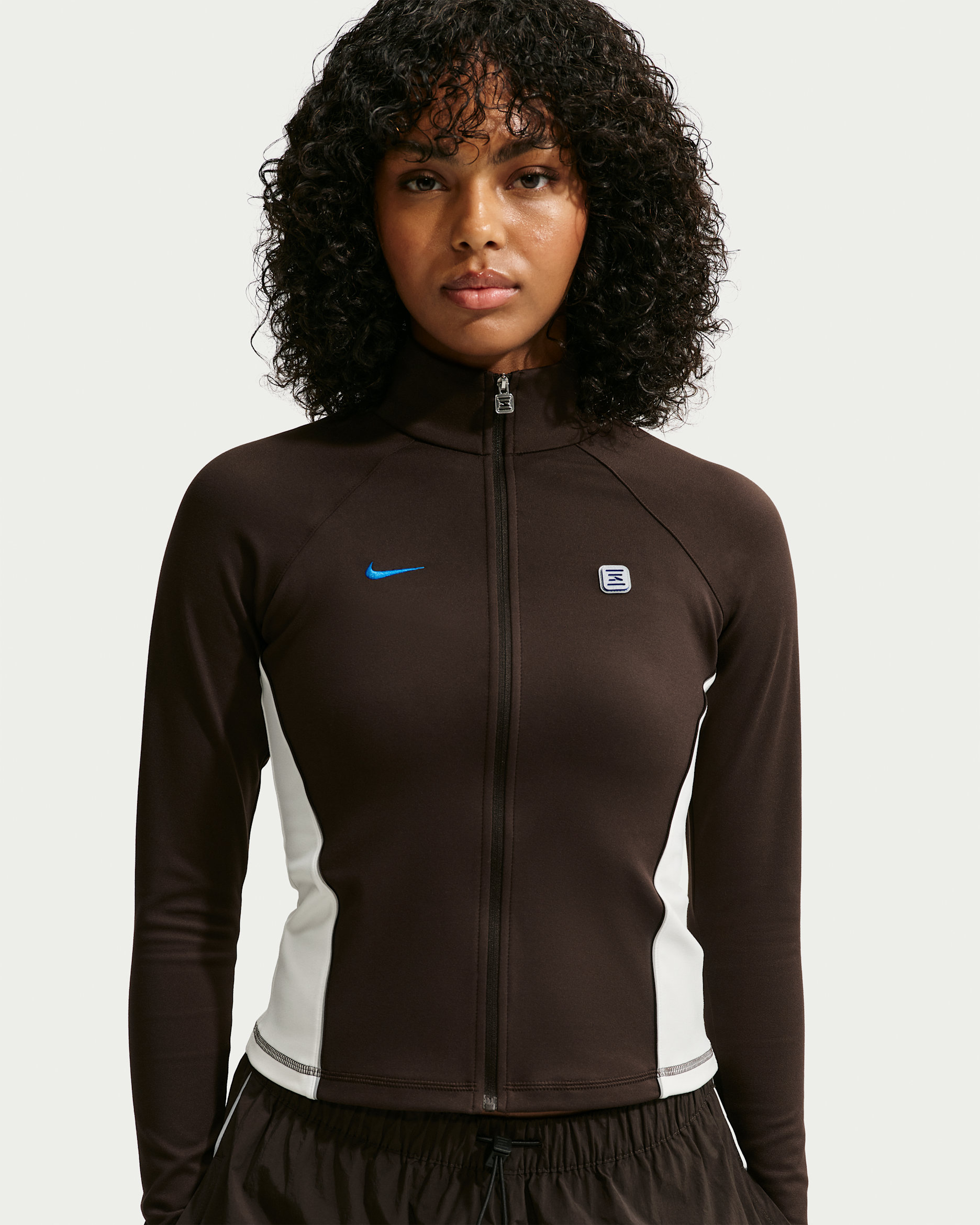 Nike Sportswear langermet jakke med glidelås til dame - Velvet Brown/Sail