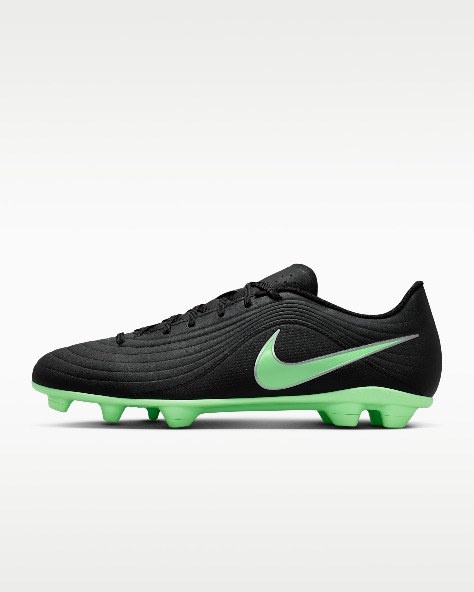 Nike Tiempo Maestro Club Multi-Ground Low-Top Soccer Cleats - Black/Black/Illusion Green