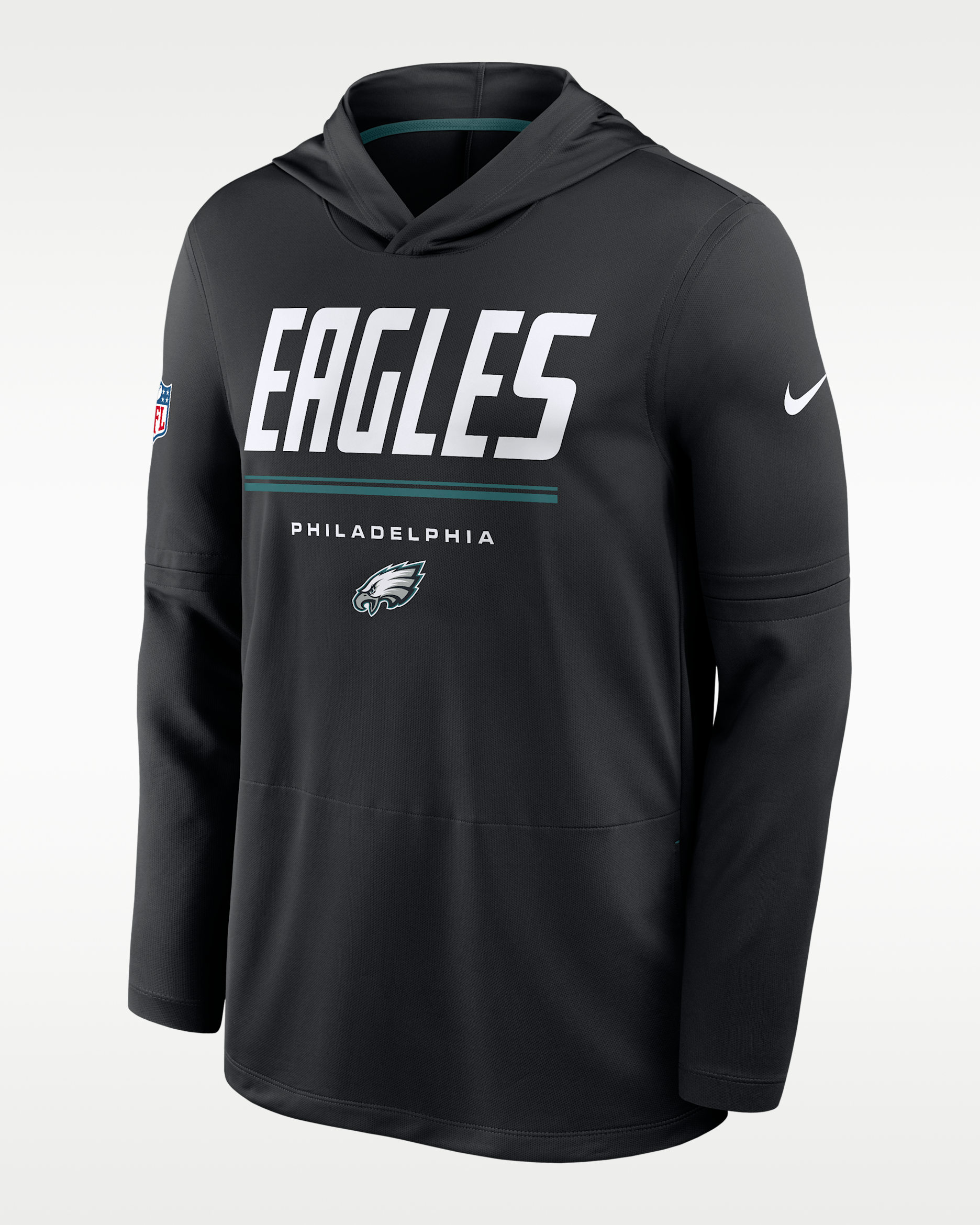Philadelphia Eagles Sideline Men's Nike Dri-FIT NFL Long-Sleeve Hooded Top - Black