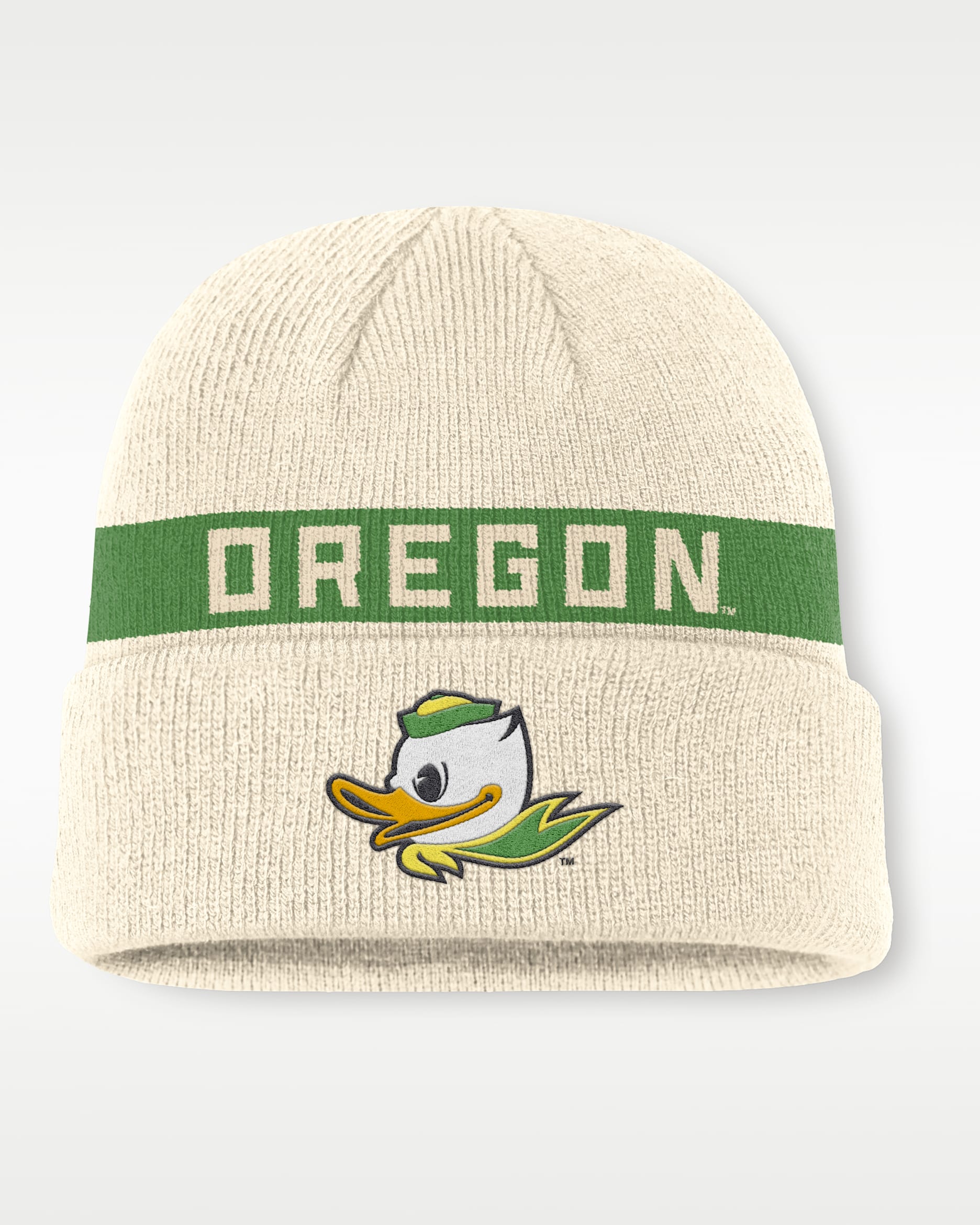 Oregon Primetime Peak Utility Men's Nike College Cuffed Beanie - Natural