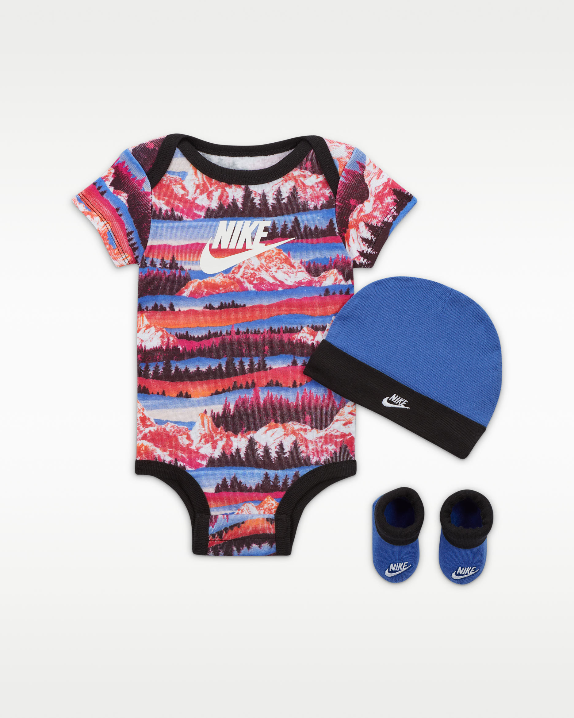 Trojdílná kojenecká souprava Nike Snow Day s body v krabici - Light Ultramarine