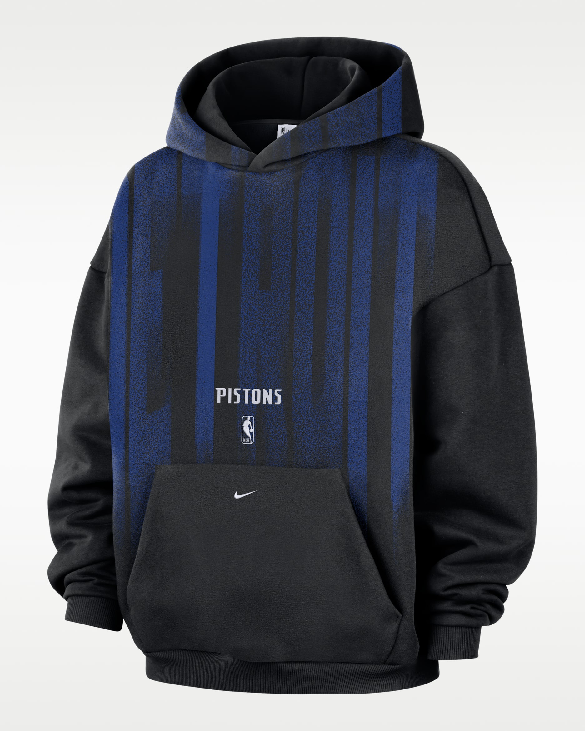 Detroit Pistons Standard Issue Men's Therma-FIT Fleece Basketball Hoodie - Black/White