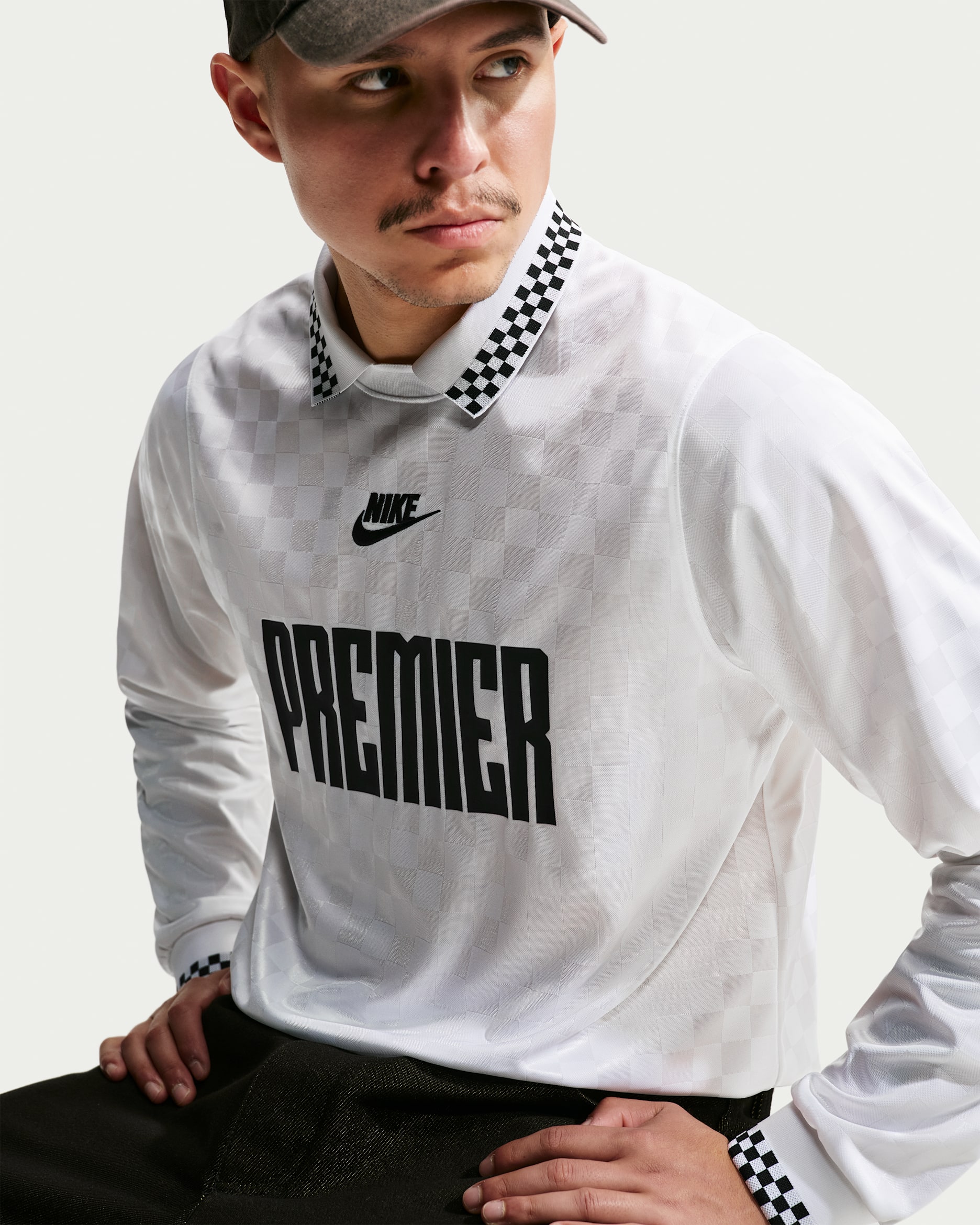Nike Premier Men's Dri-FIT Long-Sleeve Football Shirt - White/Black/Black