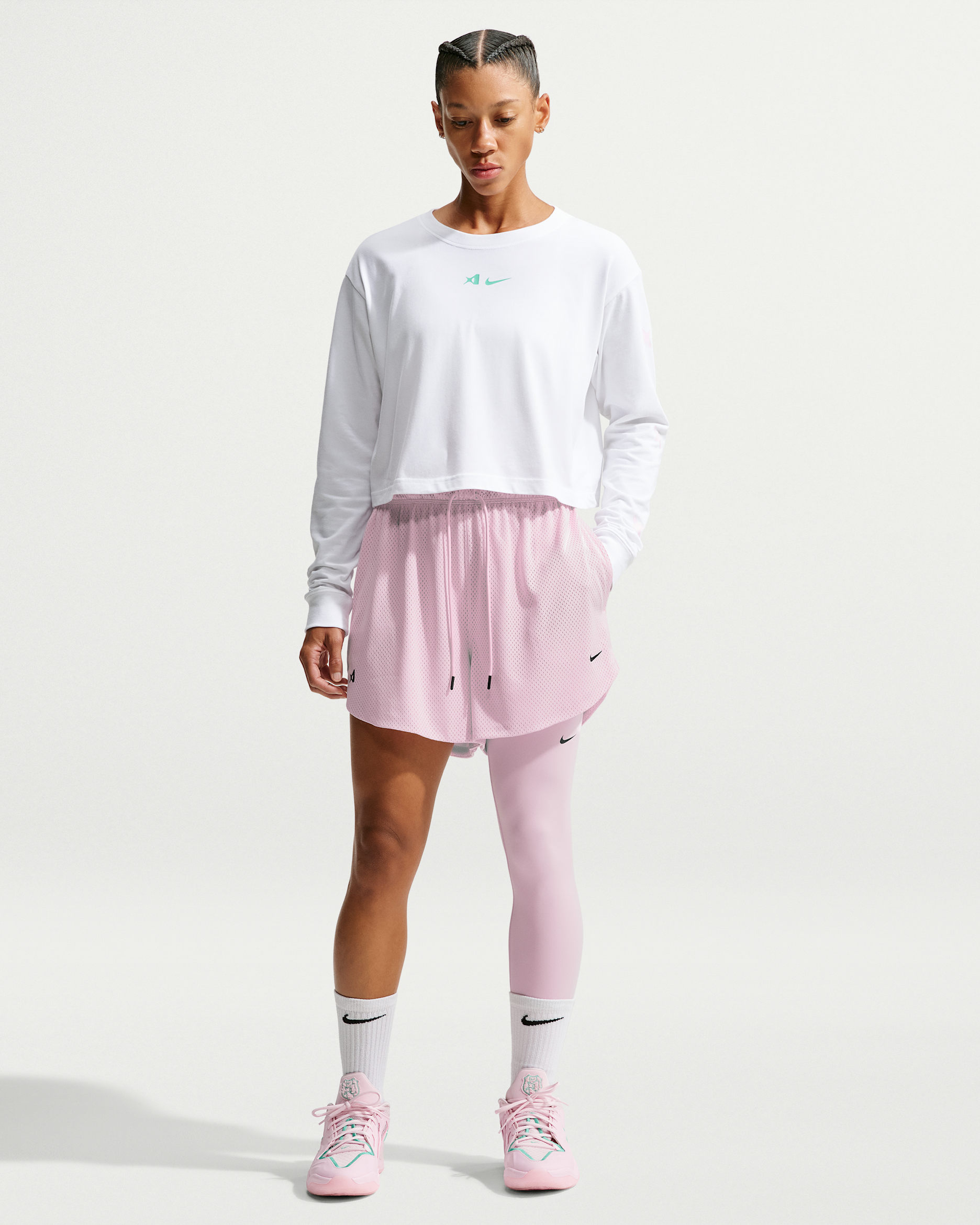 A'ja Wilson Women's Dri-FIT 4" Basketball Shorts - Pink Foam/Black