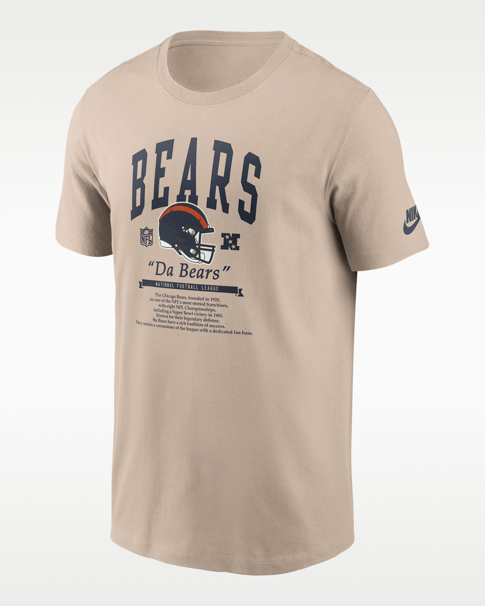 Chicago Bears Rewind Men's Nike NFL T-Shirt - Sand