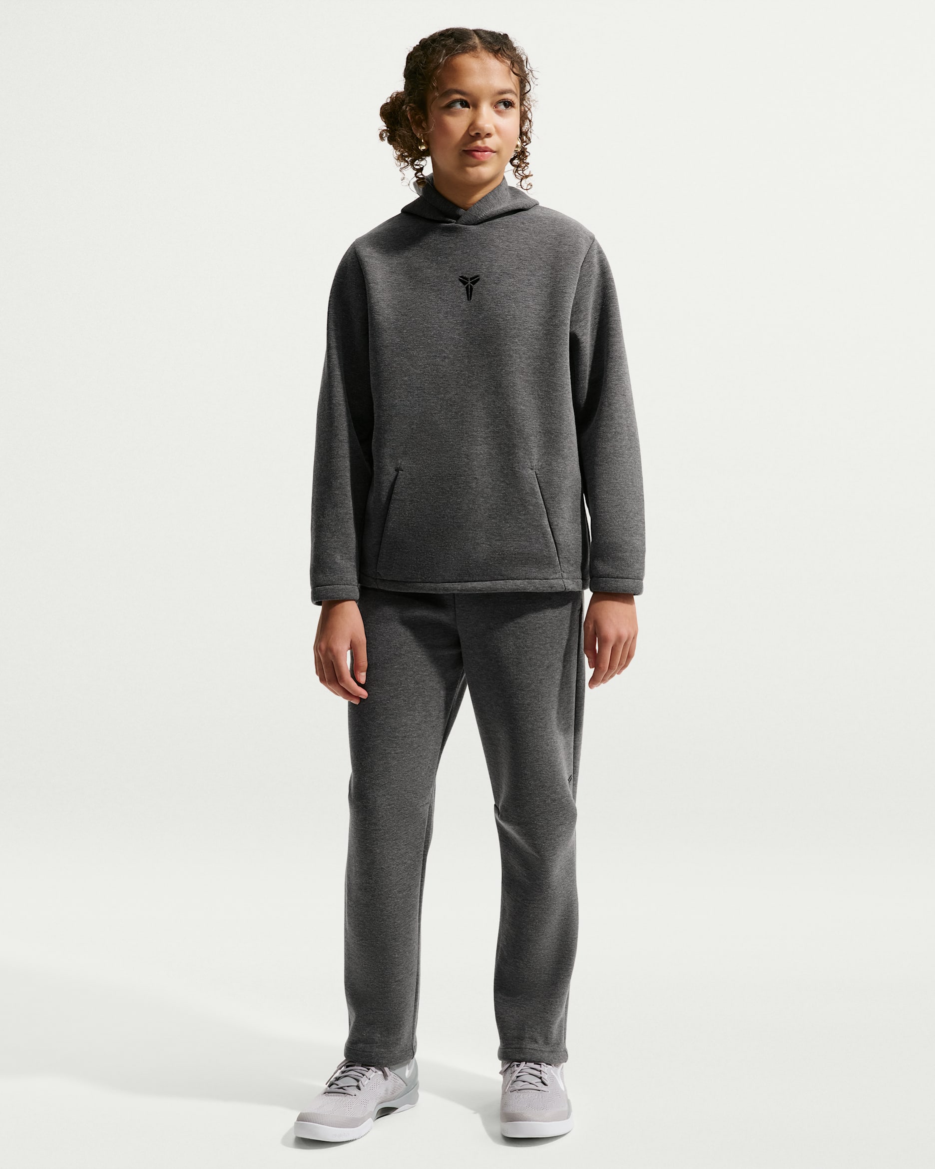 Kobe Big Kids' Dri-FIT Fleece Basketball Pants - Black Heather/Black