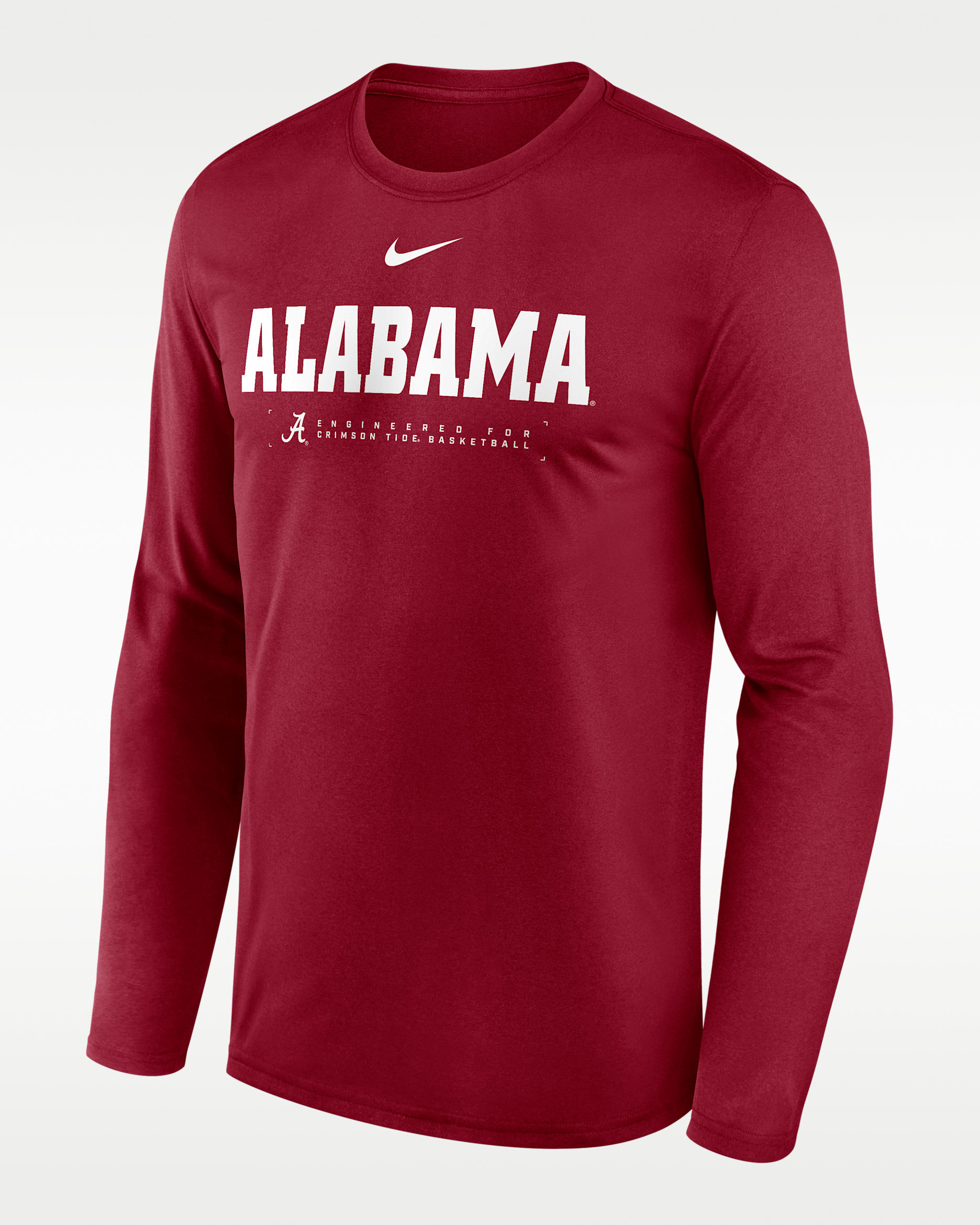 Alabama Courtside Basketball Shootaround Legend Men's Nike Dri-FIT College Long-Sleeve T-Shirt - Crimson