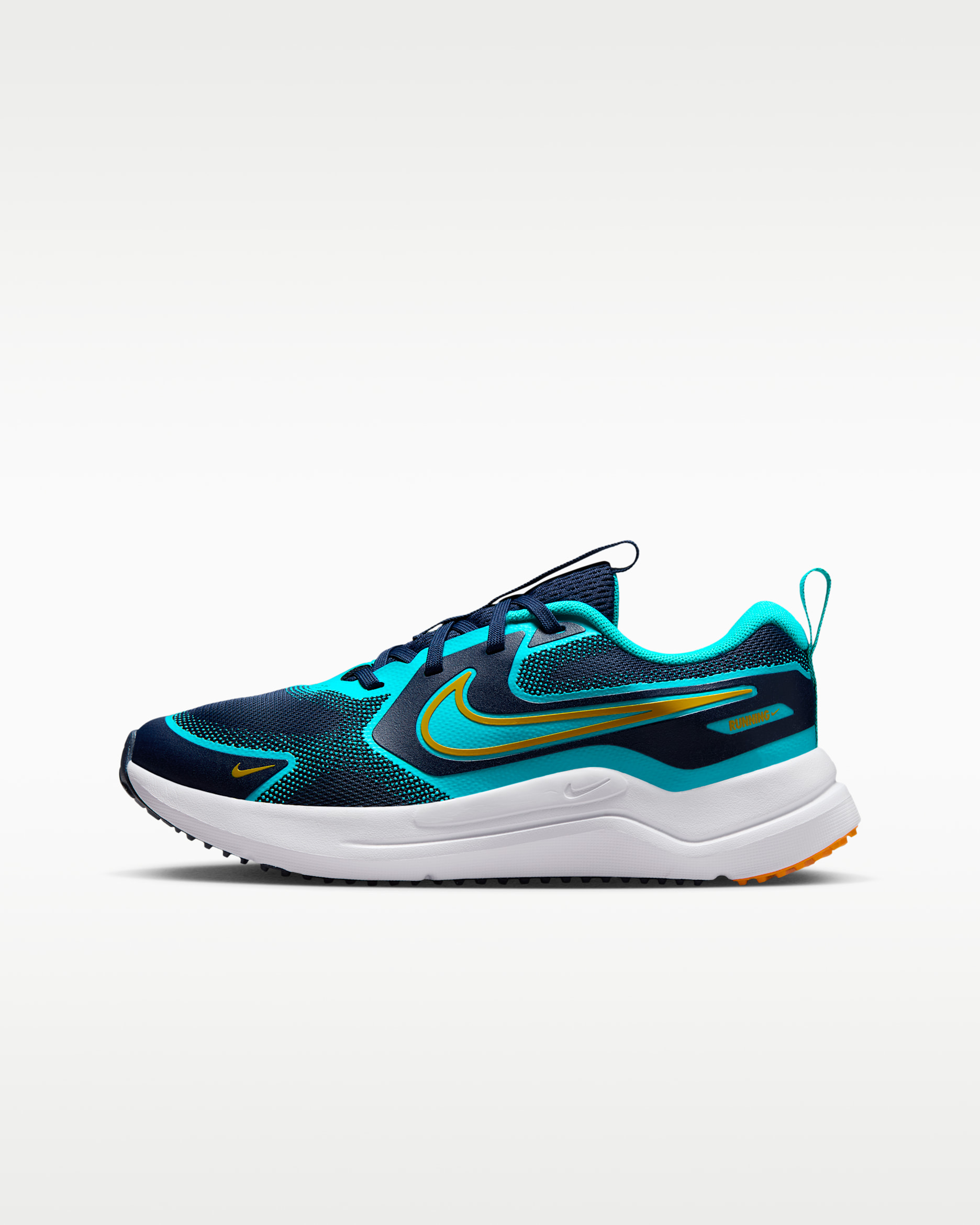 Nike Cosmic Runner Older Kids' Road Running Shoes - Midnight Navy/Dusty Cactus/White/Orange Peel