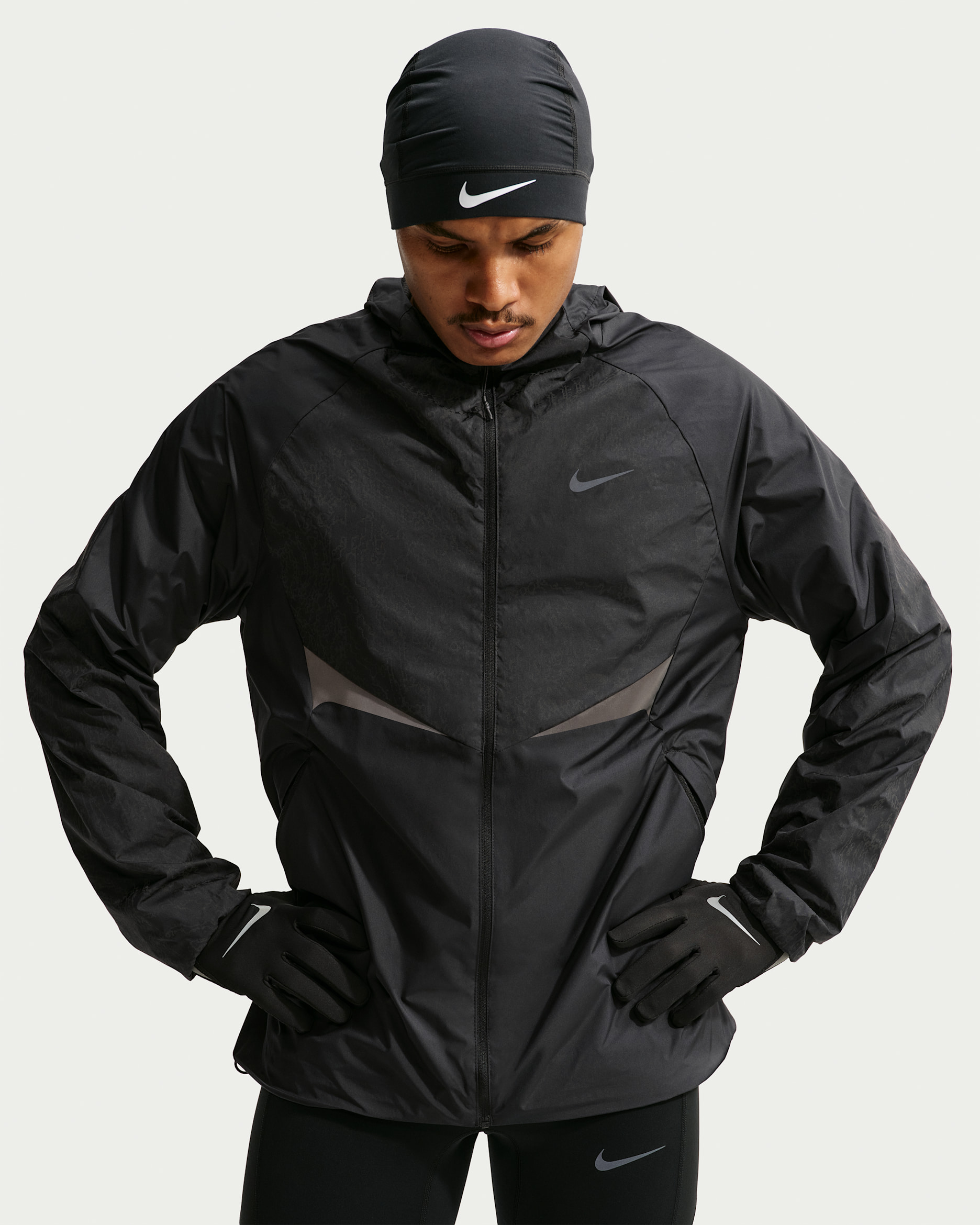 Nike Stride Men's Therma-FIT Repel Winterized Running Jacket - Black/Anthracite/Black