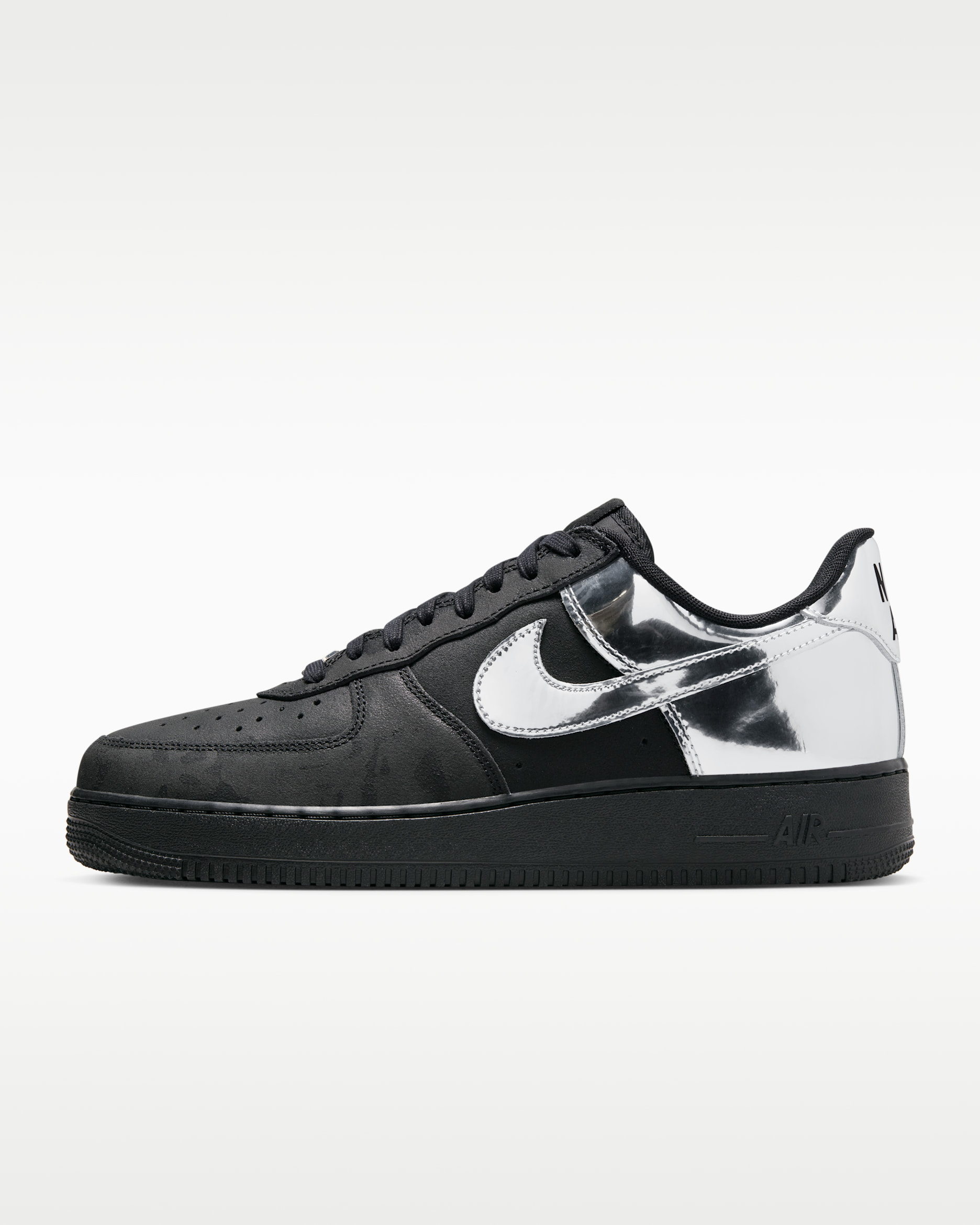 Nike Air Force 1 Low Retro Men's Shoes - Black/Black/Chrome