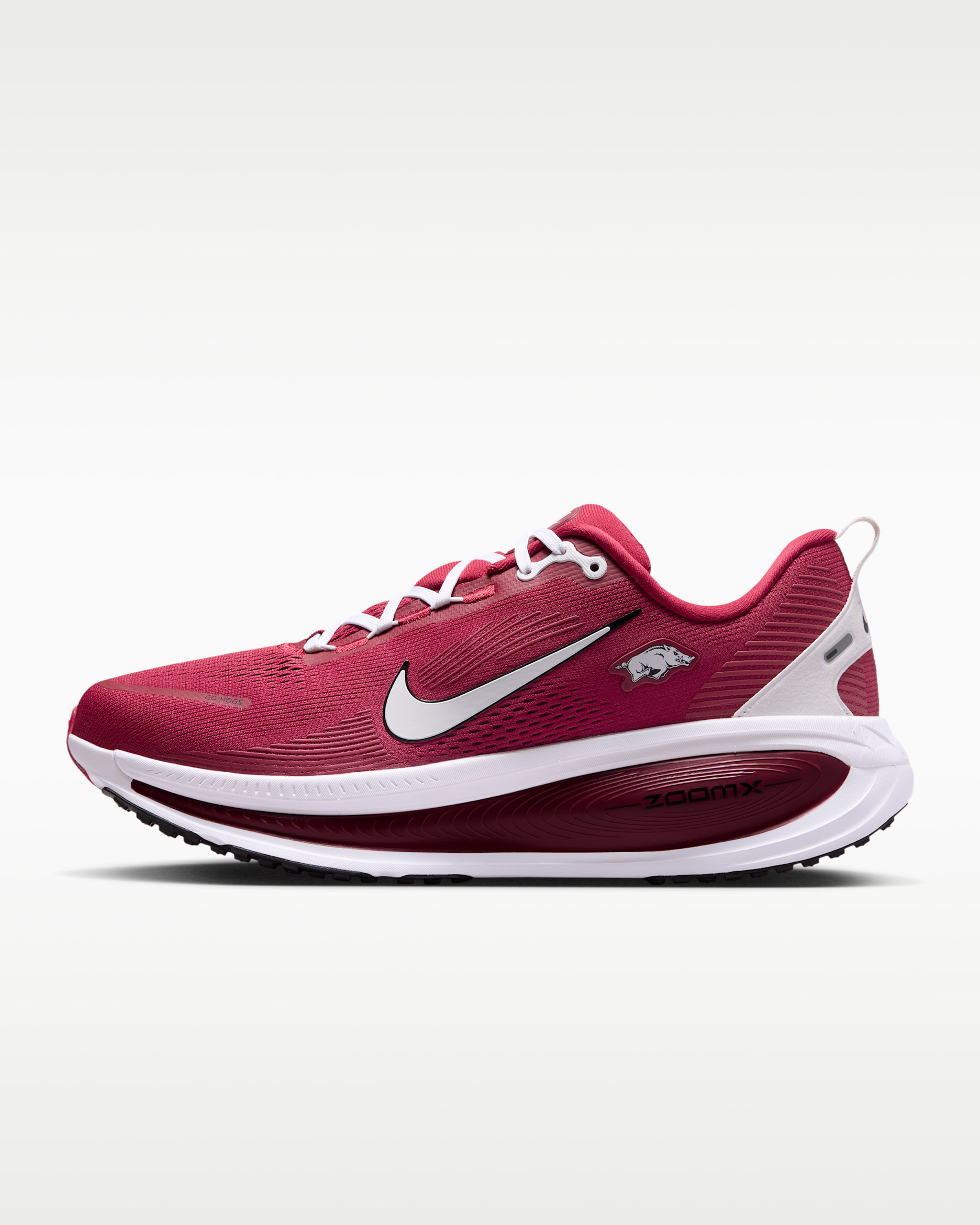 Nike College Vomero 18 (Arkansas) Men's Road Running Shoes - Team Crimson/Black/White