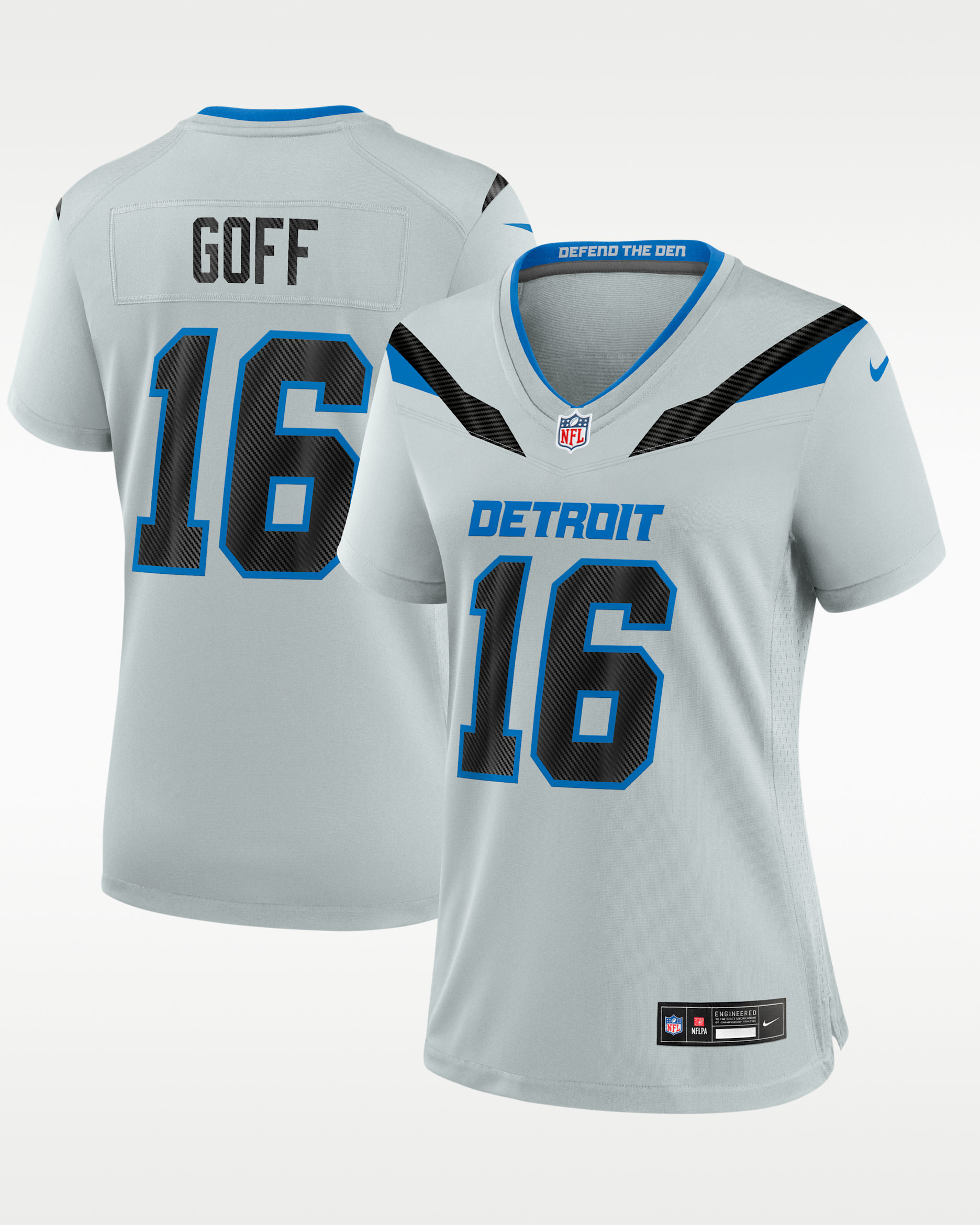 Jared Goff Detroit Lions Rivalries Collection Women's Nike NFL Game Jersey - Silver