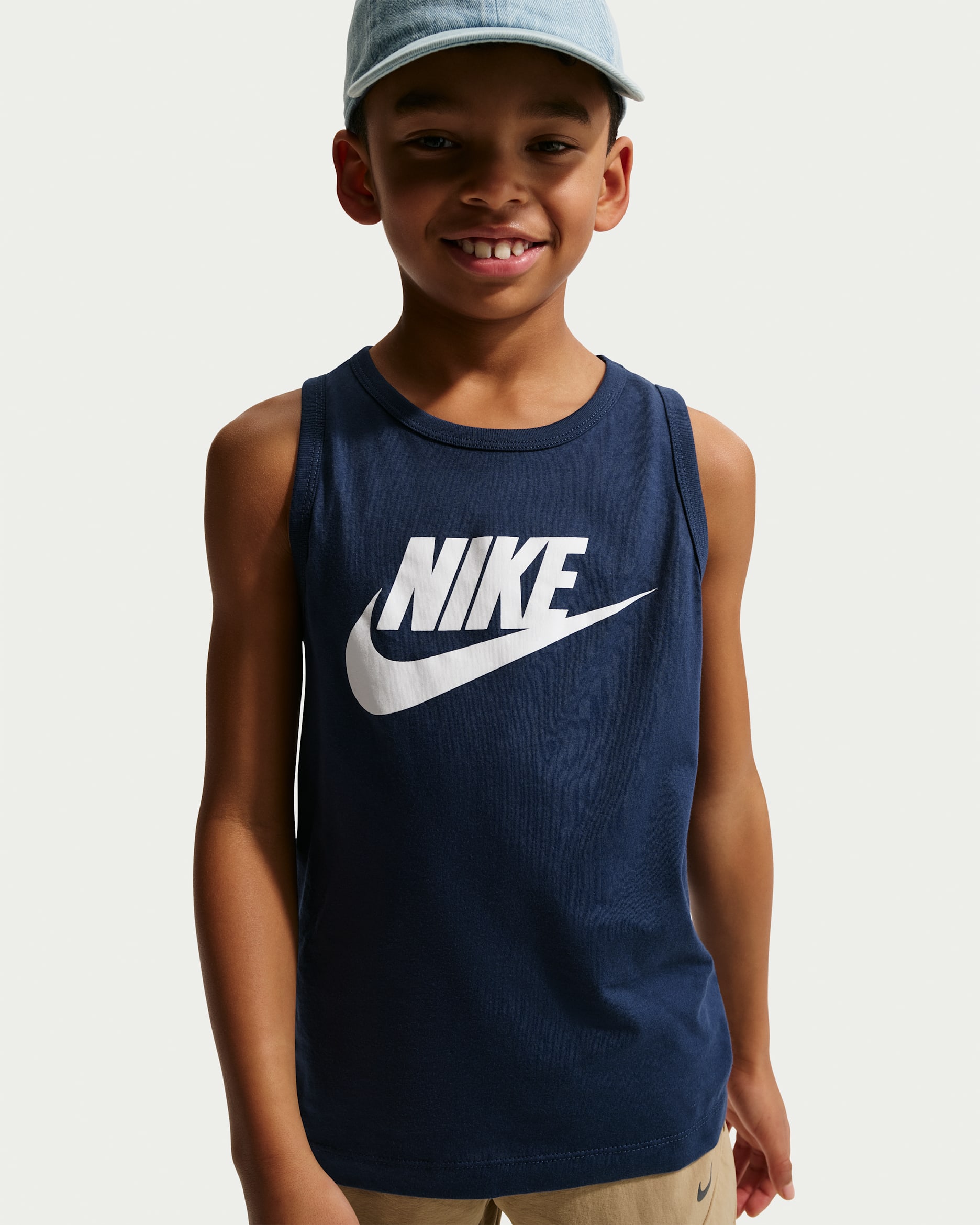 Nike Sportswear Big Kids' Tank Top - Midnight Navy/White