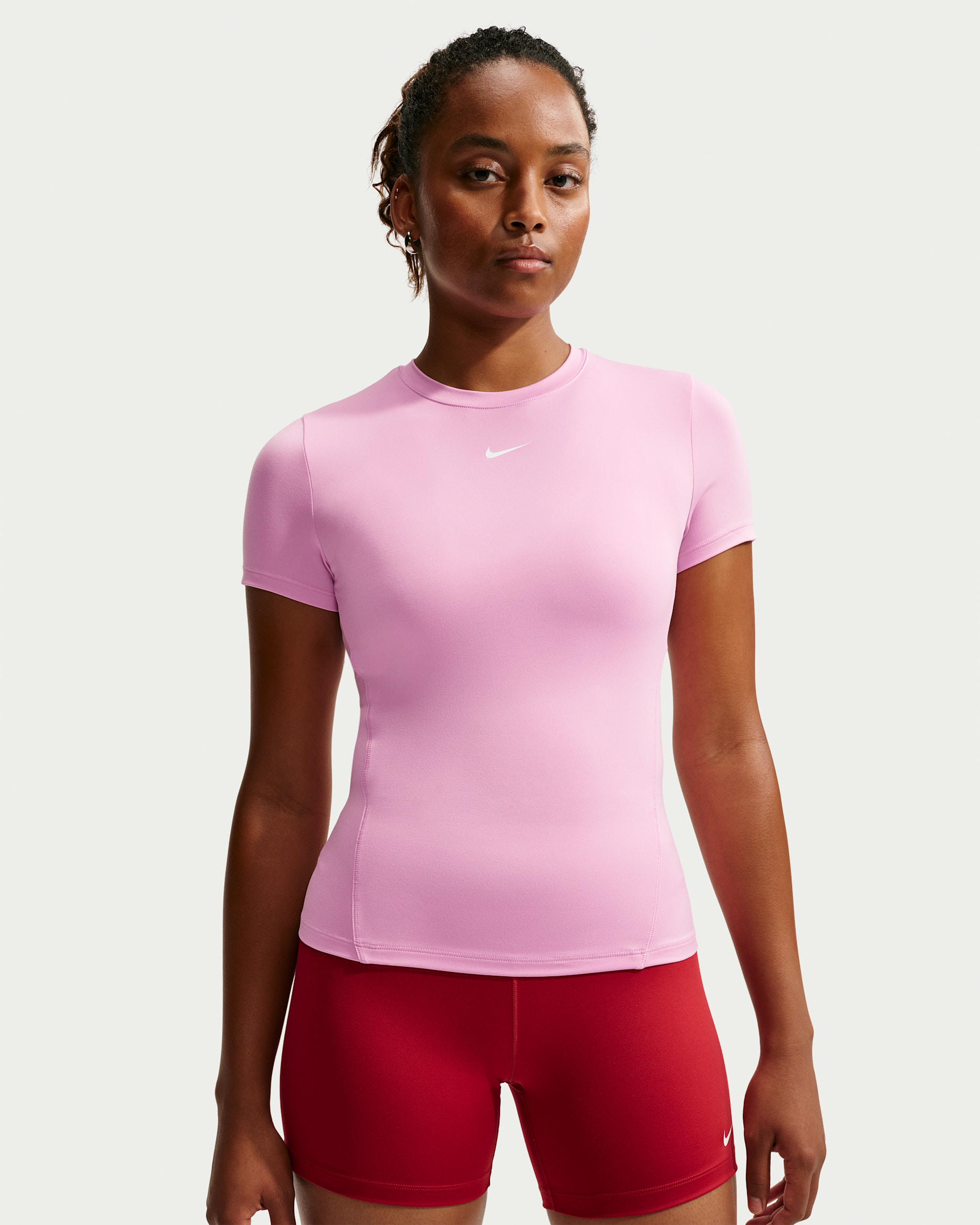 Nike One Fitted pour femme - Pink Rise/Blanc