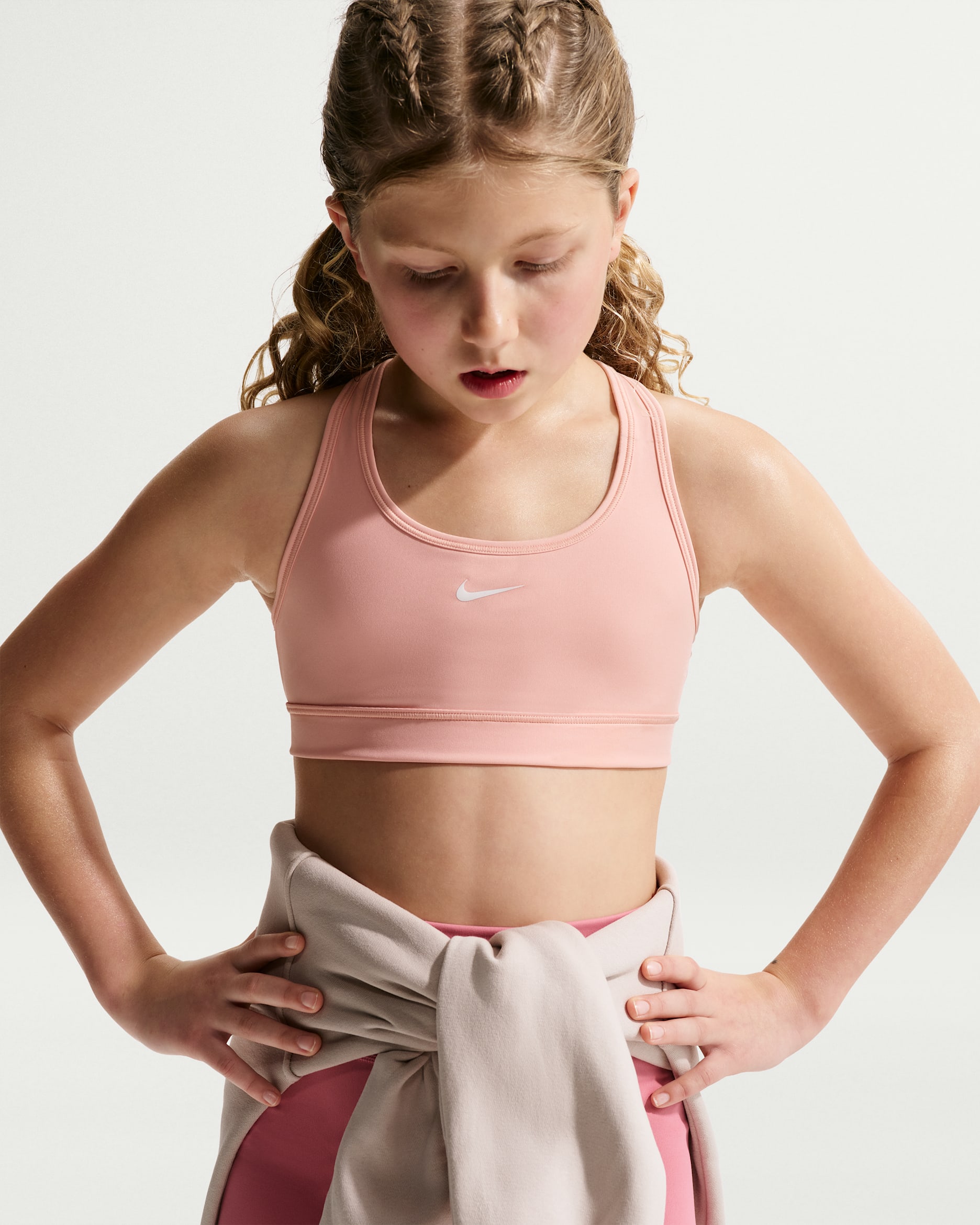 Nike Swoosh Girls' Sports Bra - Arctic Orange/White