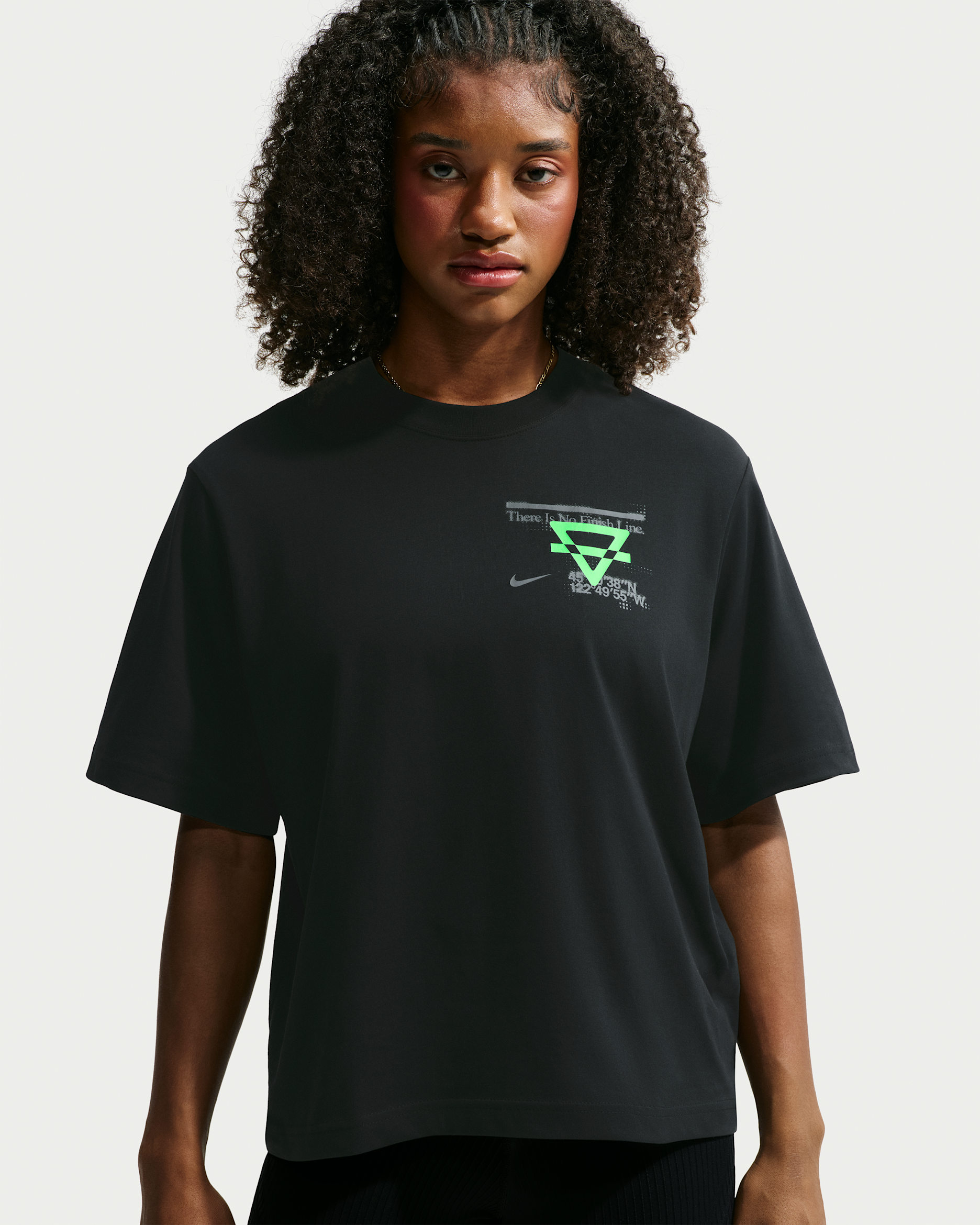 Nike Swift Women's Dri-FIT Running T-Shirt - Black/Illusion Green