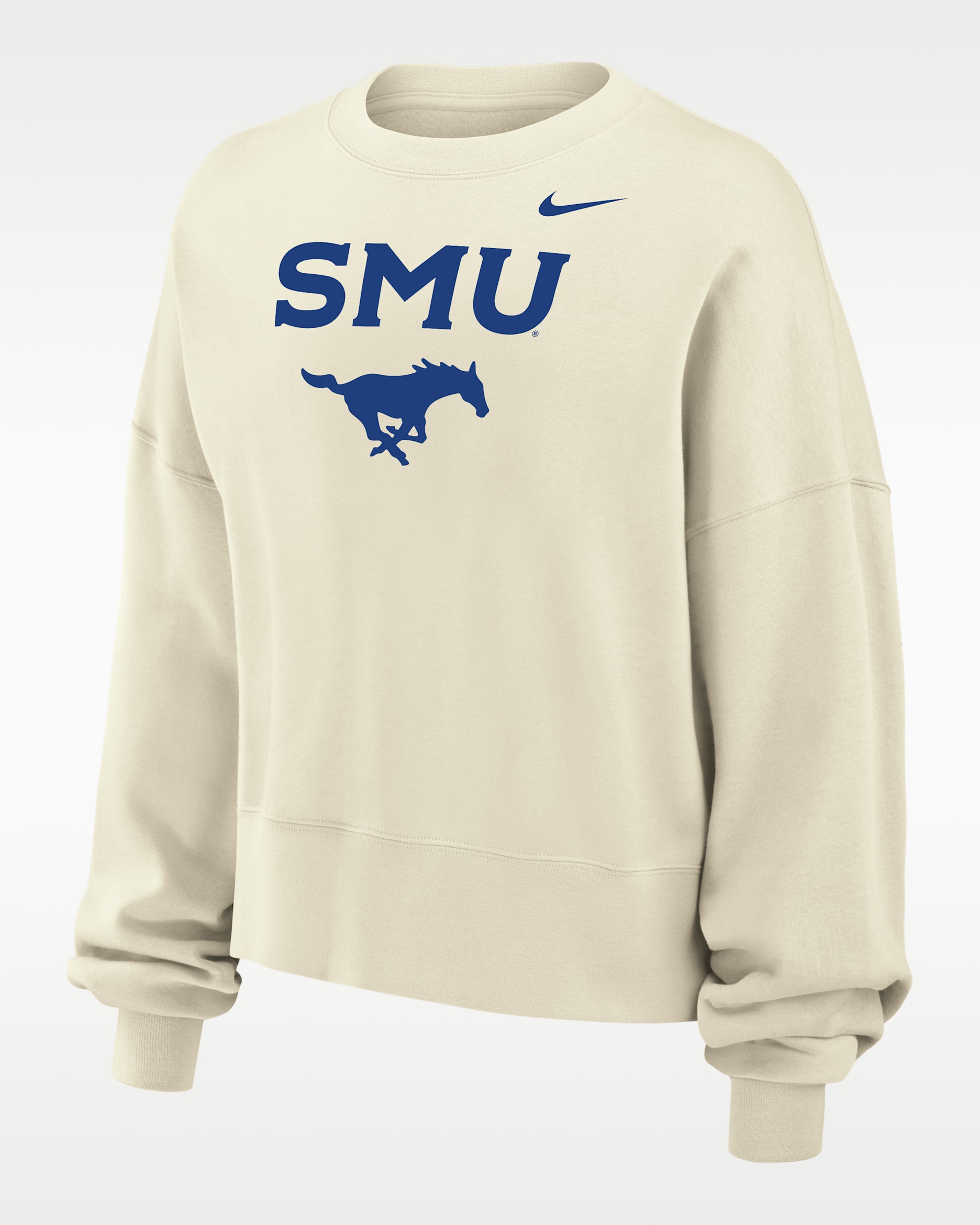 SMU Mustangs Phoenix Fleece Women's Nike Football Crew-Neck Sweatshirt - Sail