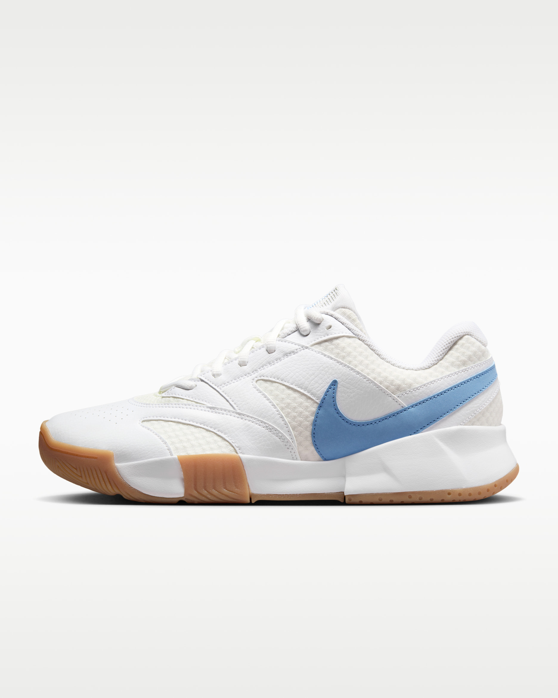 NikeCourt Lite 4 Men's Tennis Shoes - White/Sail/Gum Light Brown/Light Blue