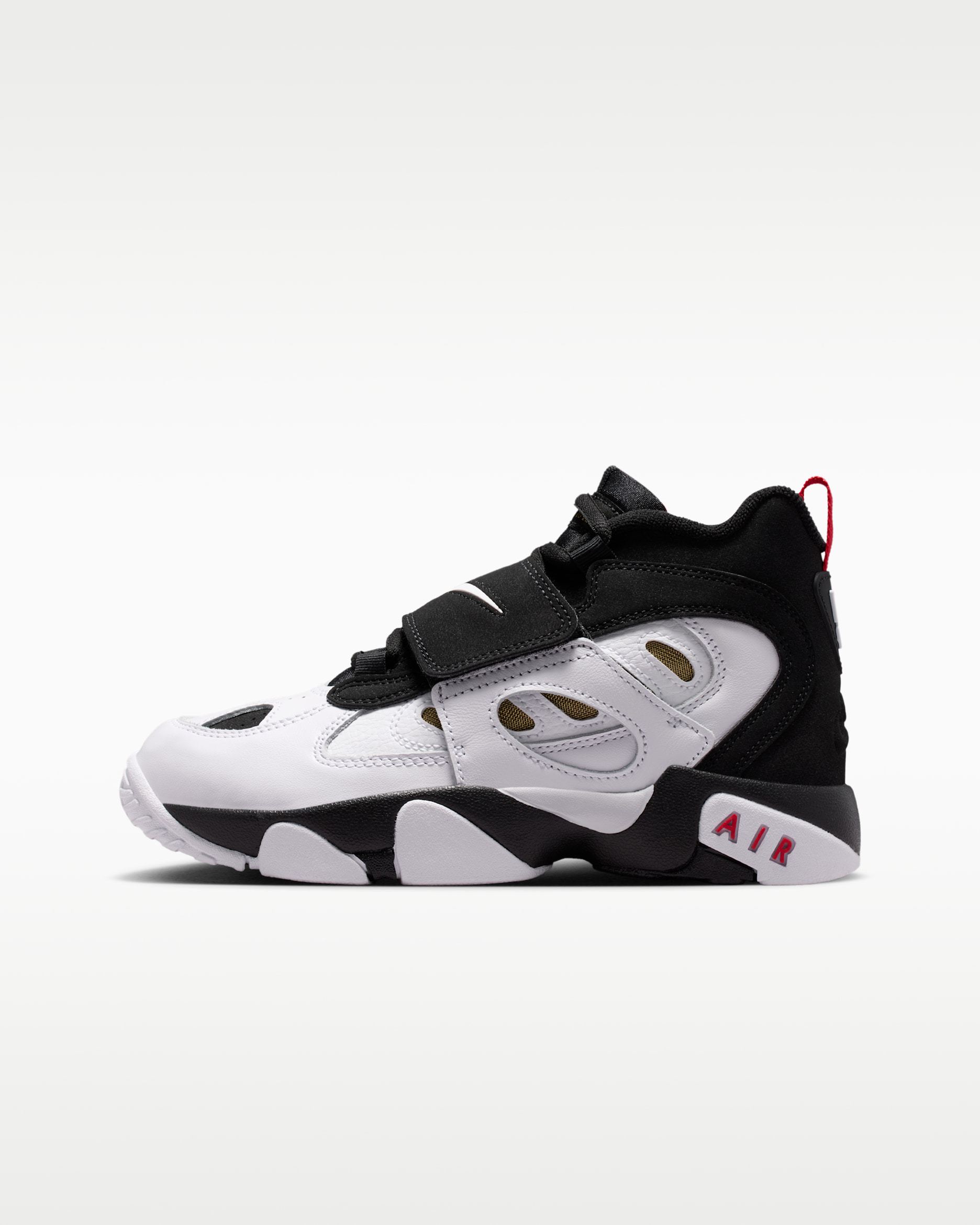 Nike Air Diamond Turf II Big Kids' Shoes - Black/Fire Red/Metallic Gold/White
