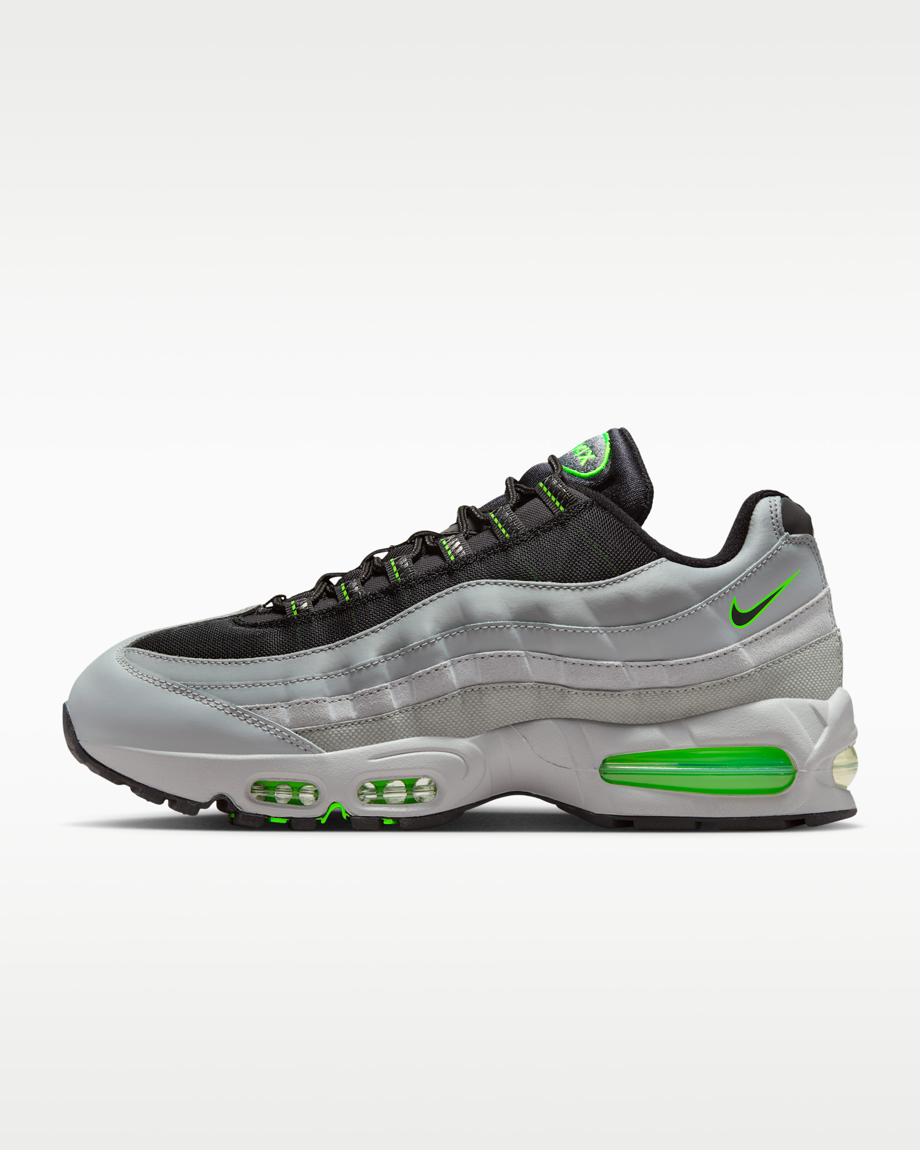 Nike Air Max 95 Big Bubble Men's Shoes - Light Smoke Grey/Green Strike/White/Black