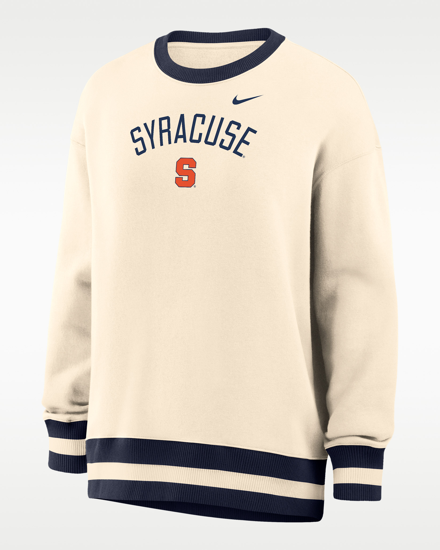 Nike Phoenix (Syracuse) Women's Oversized Crew-Neck Sweatshirt - Natural/College Navy