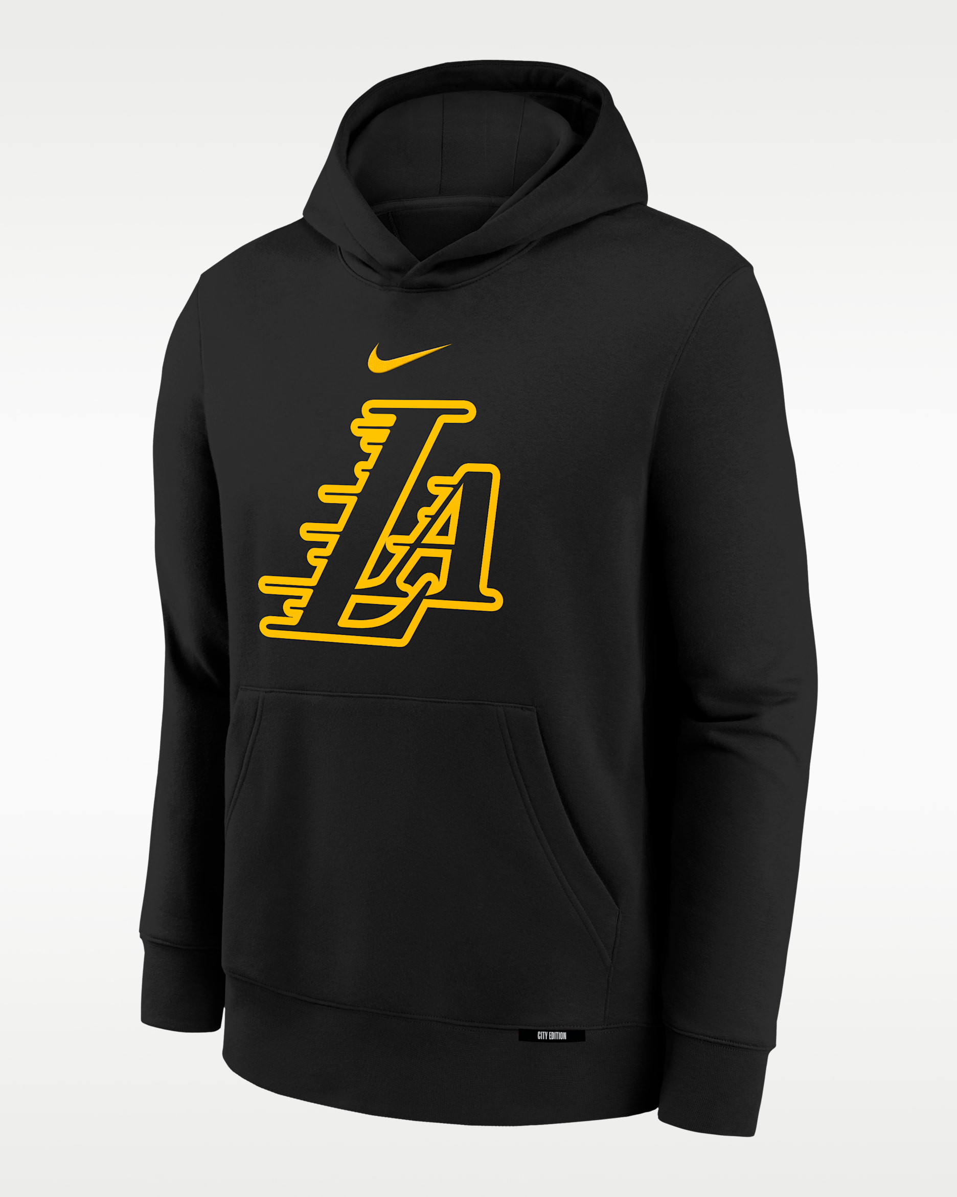 Los Angeles Lakers Club Fleece City Edition Big Kids' Fleece Hoodie - Black