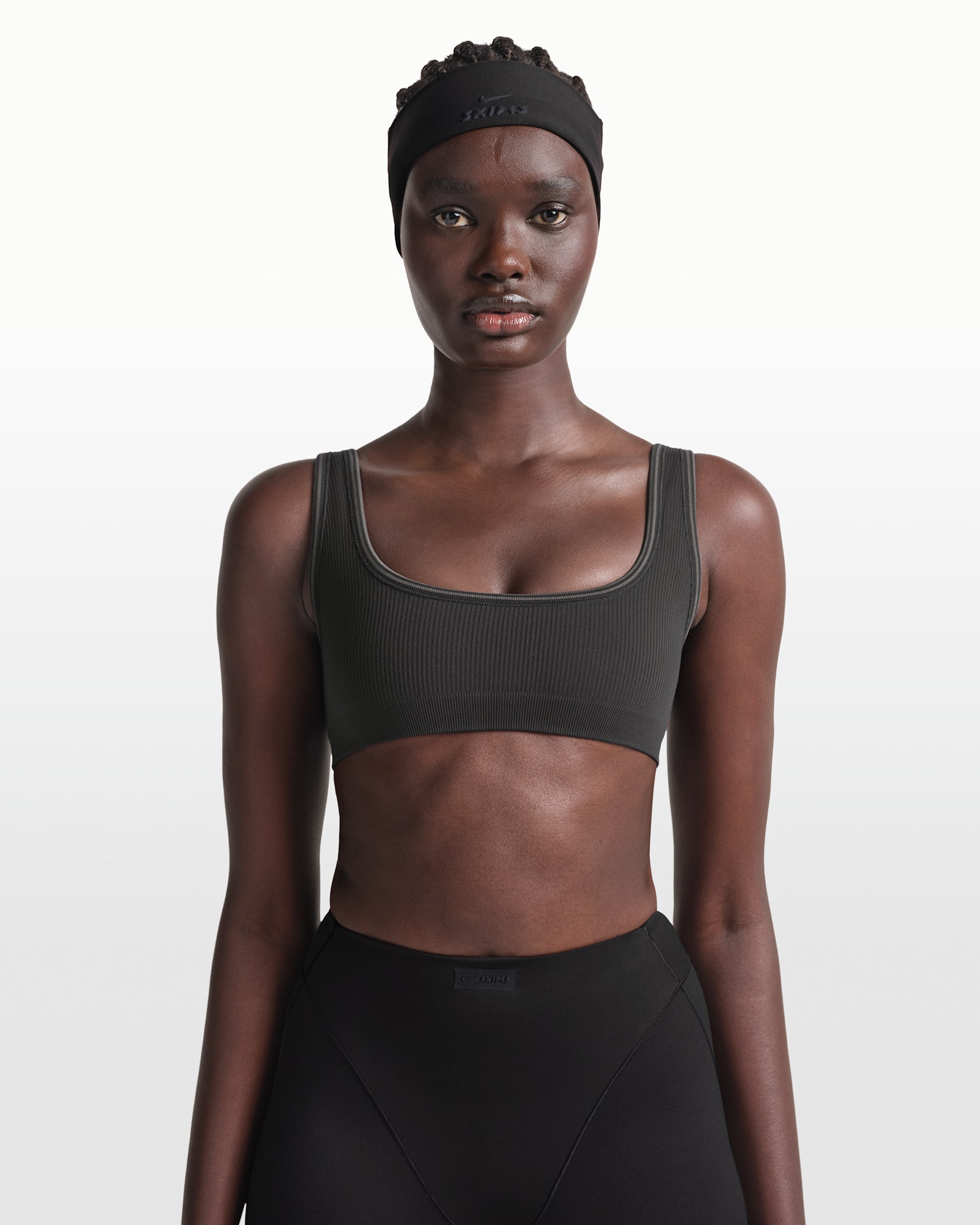 NikeSKIMS Ribbed Seamless Women's Micro-Scoop Bra - NSKM OBSIDIAN