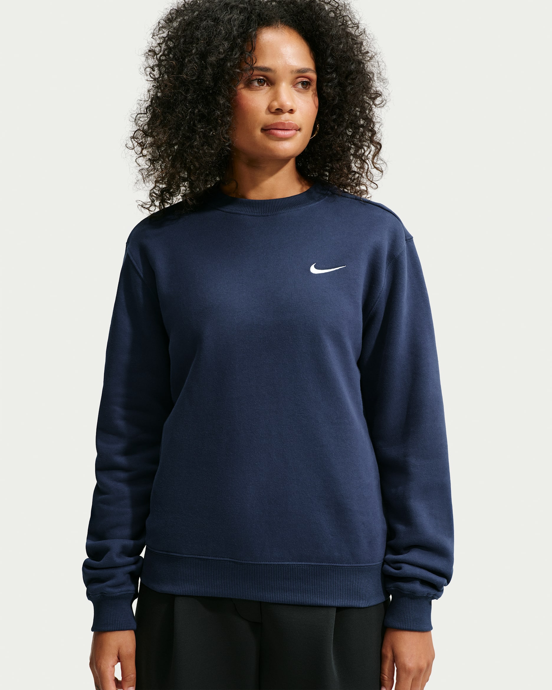 Nike Studio Fleece Medium Weight Women's Crew - Midnight Navy/Sail