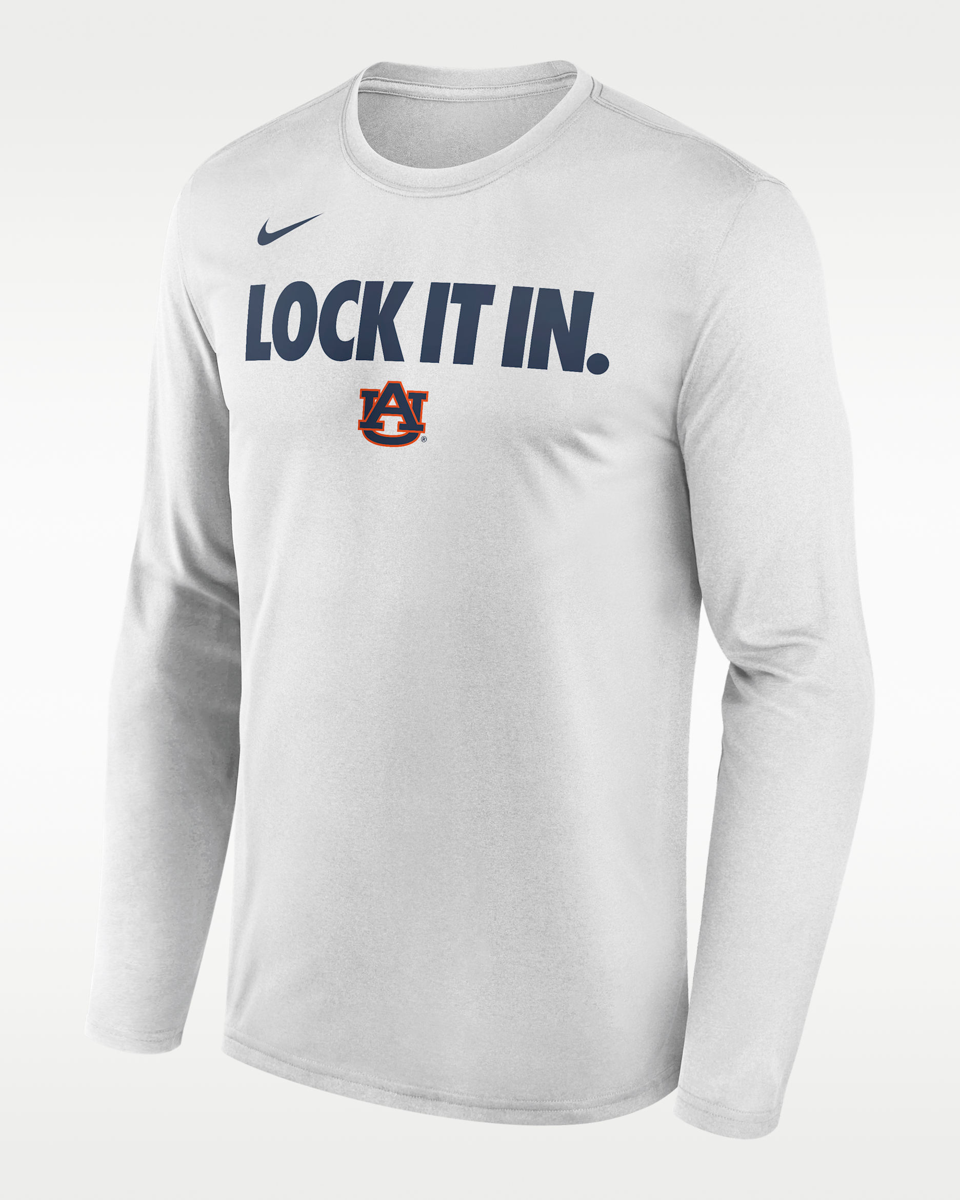 Auburn 2026 On-Court Bench Men's Nike Dri-FIT College Long-Sleeve T-Shirt - White