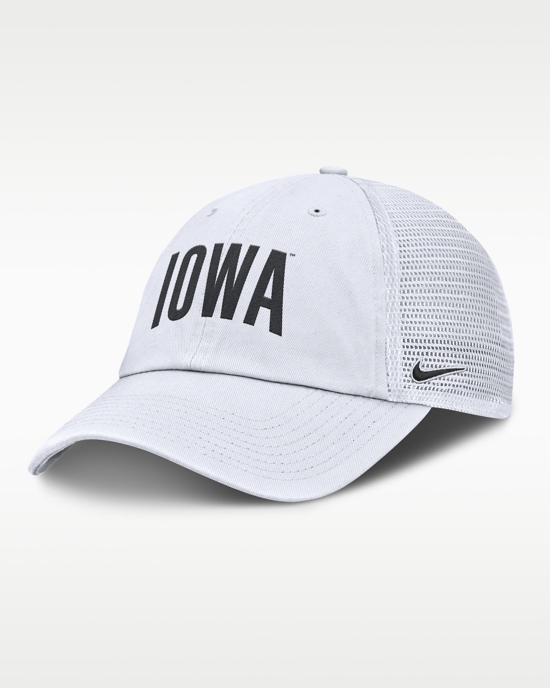 Iowa Primetime Campus Club Men's Nike College Trucker Adjustable Hat - White