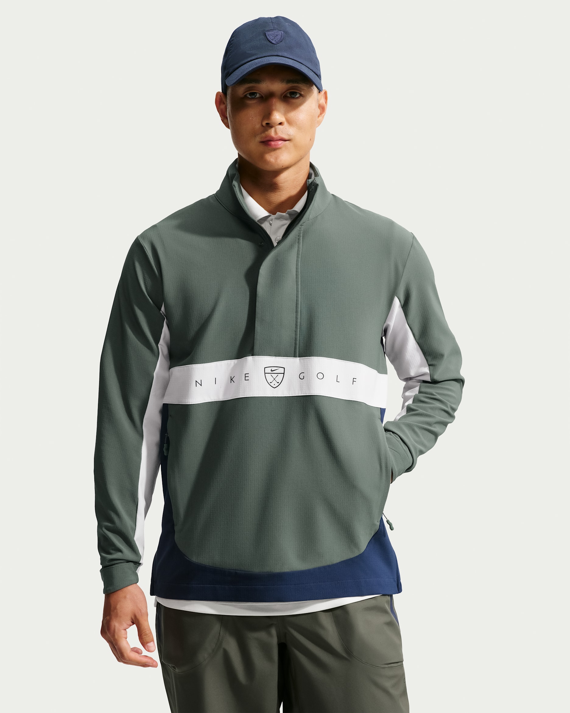 Nike Men's Repel Golf Jacket - Camo Green/College Navy/Spruce Aura/Black