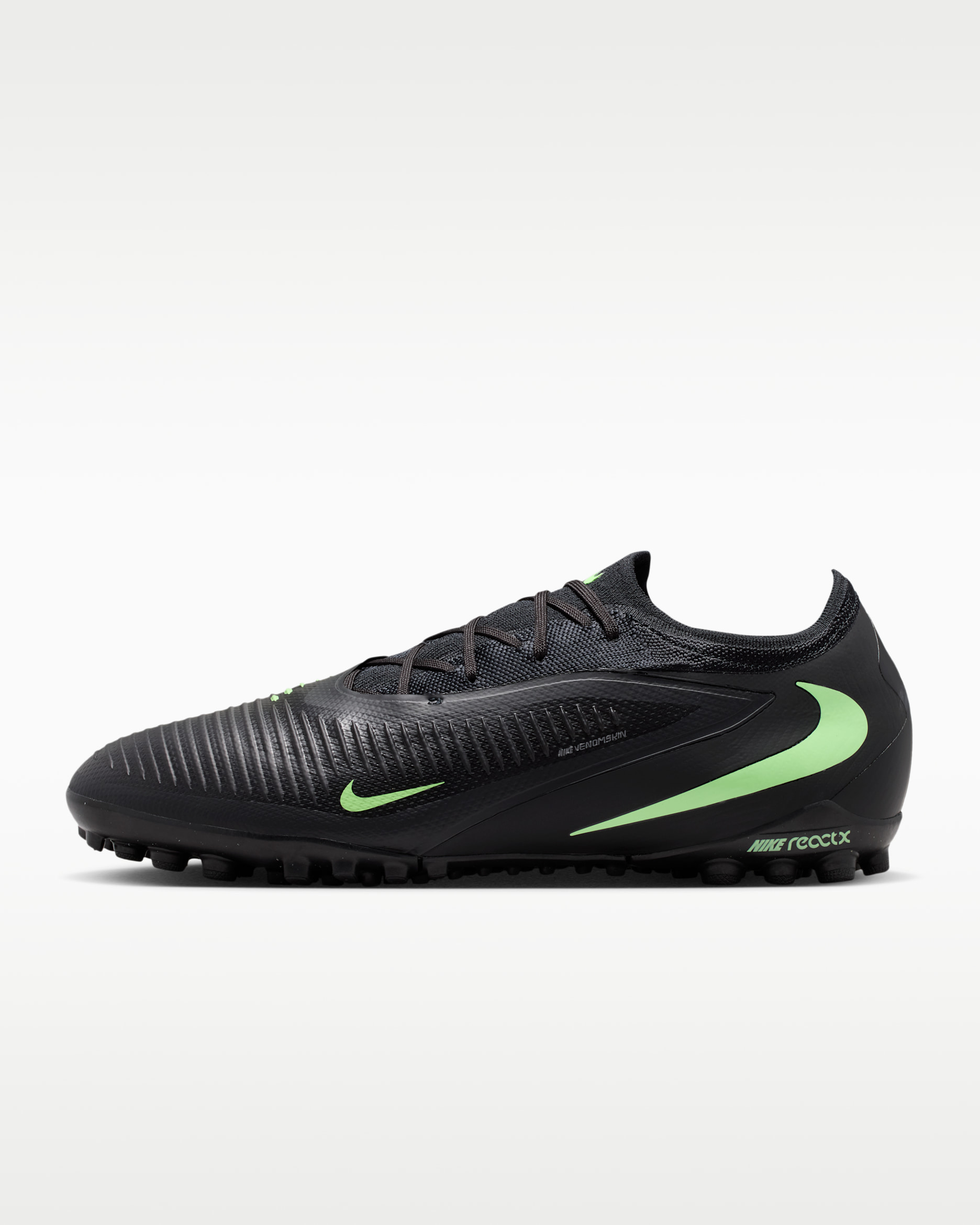 Nike Phantom 6 Low Pro Turf Soccer Shoes - Black/Black/Illusion Green