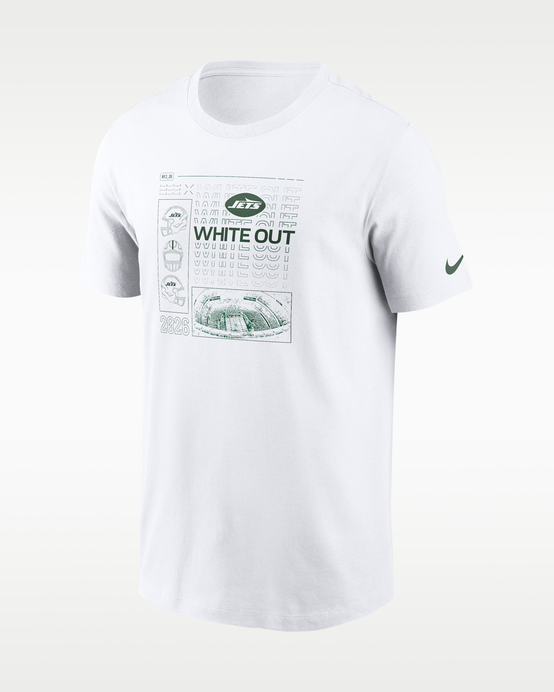 New York Jets White Out Men's Nike NFL T-Shirt - White
