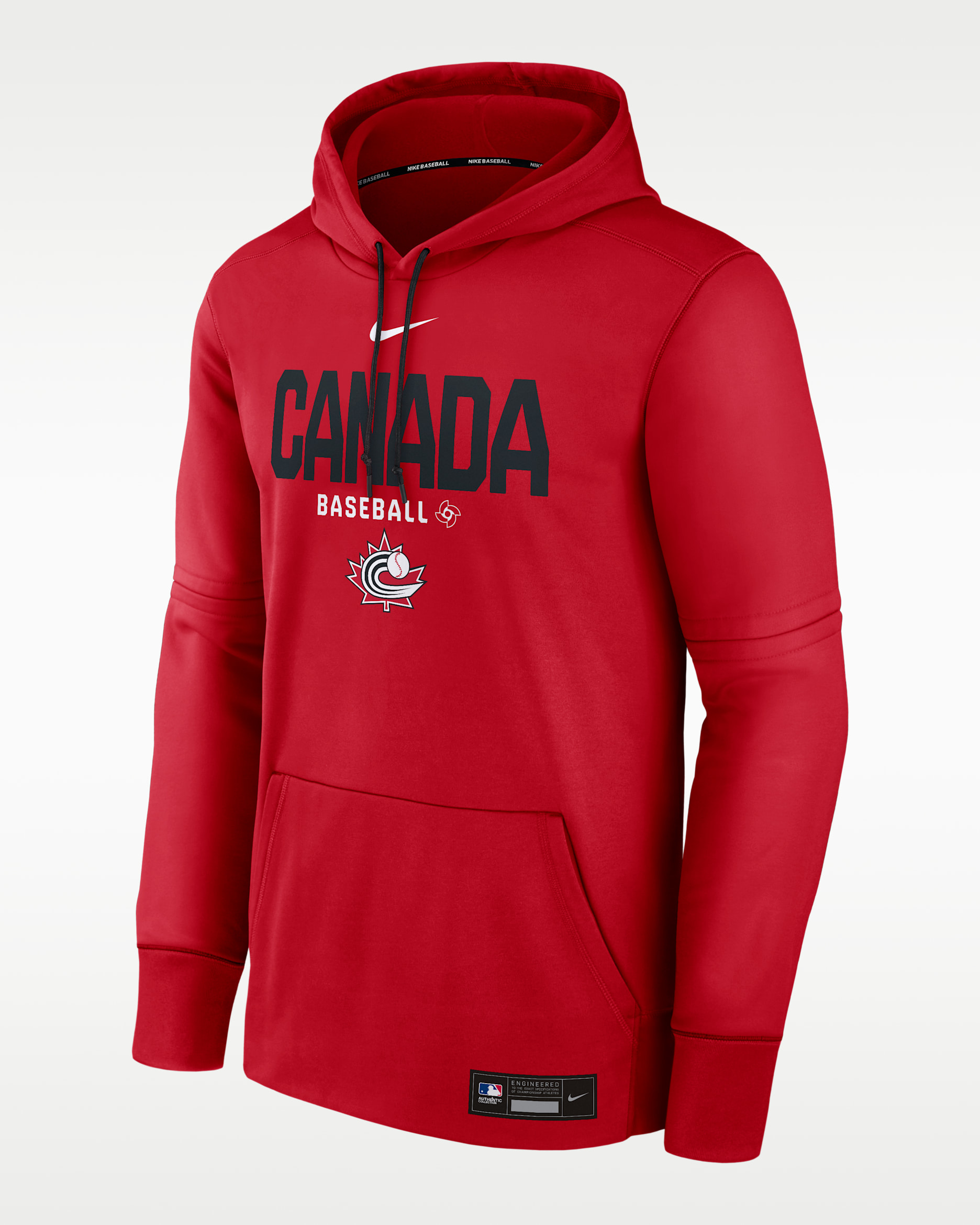 Sudadera con gorro sin cierre Nike Therma para hombre Canada National Baseball Team 2026 World Baseball Classic Authentic Collection - Rojo