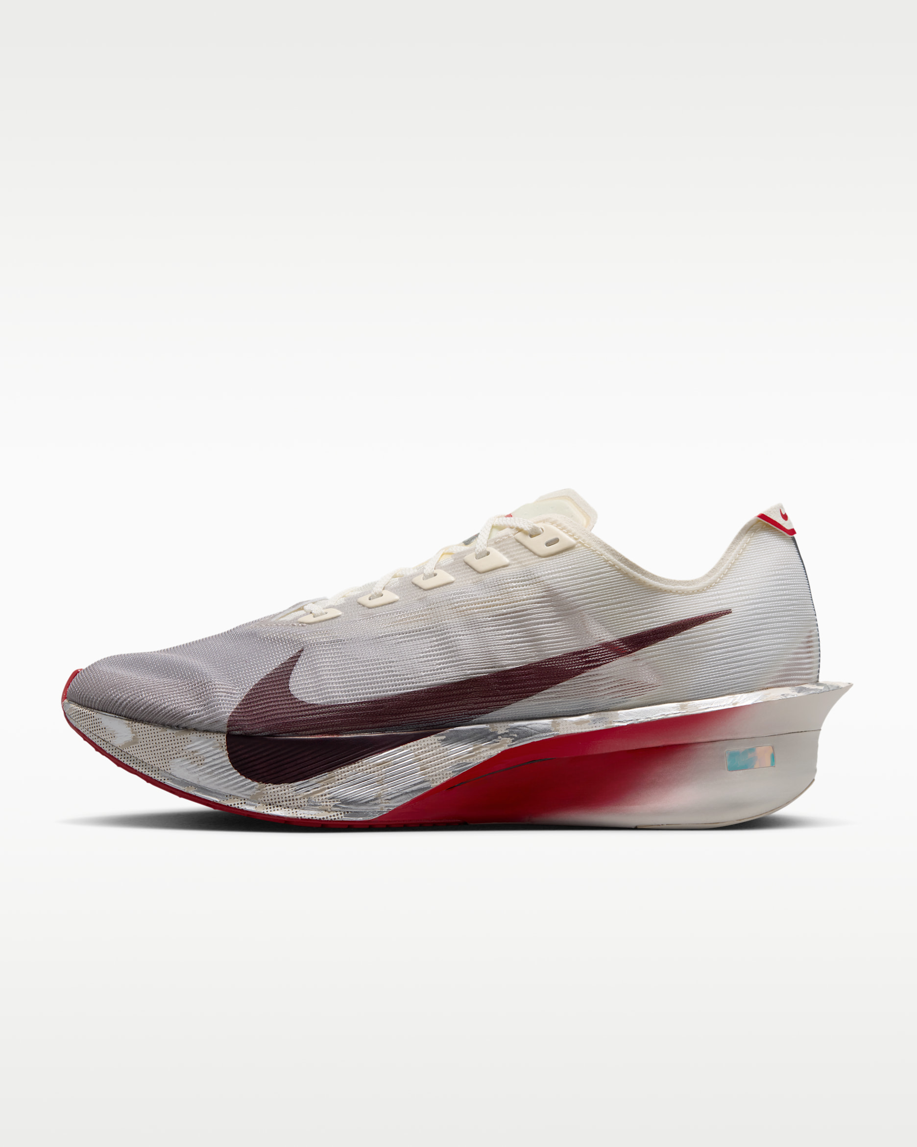 Nike Vaporfly 4 Men's Road Racing Shoes - Sail/Phantom/Light Boulder/University Red