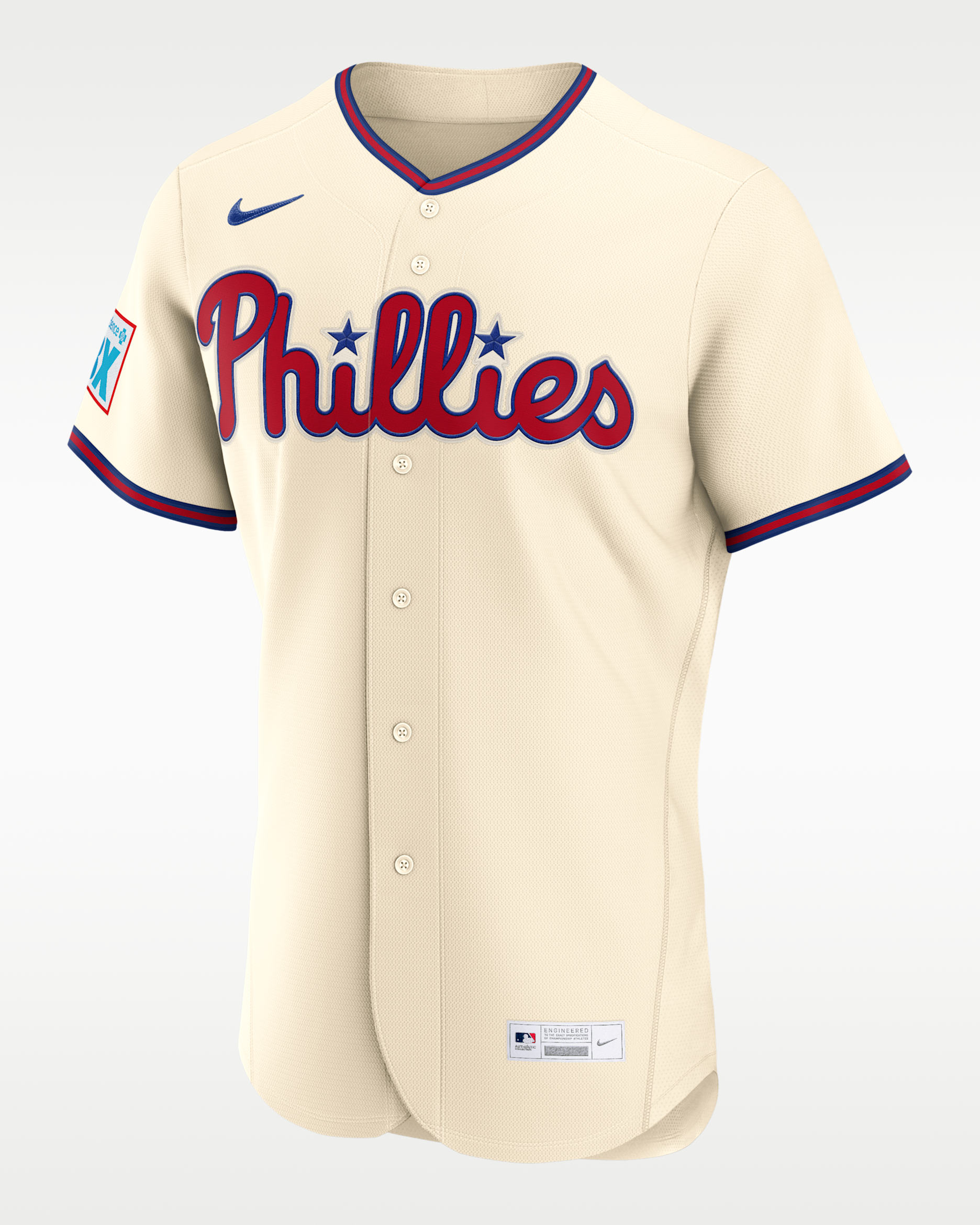 Jersey Nike de la MLB Authentic para hombre Bryce Harper Philadelphia Phillies - Crema