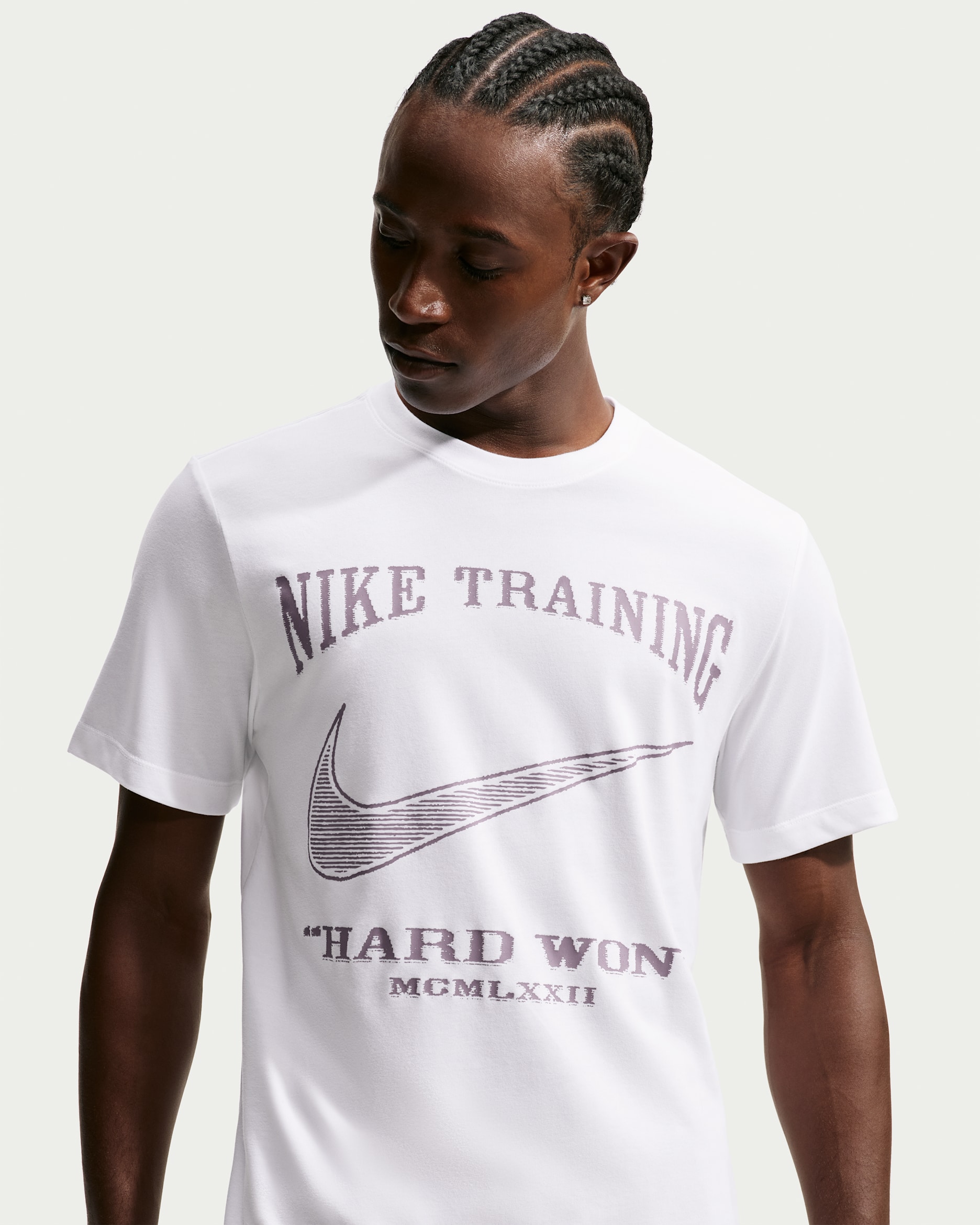 Nike Men's Dri-FIT T-Shirt - White/Purple Smoke