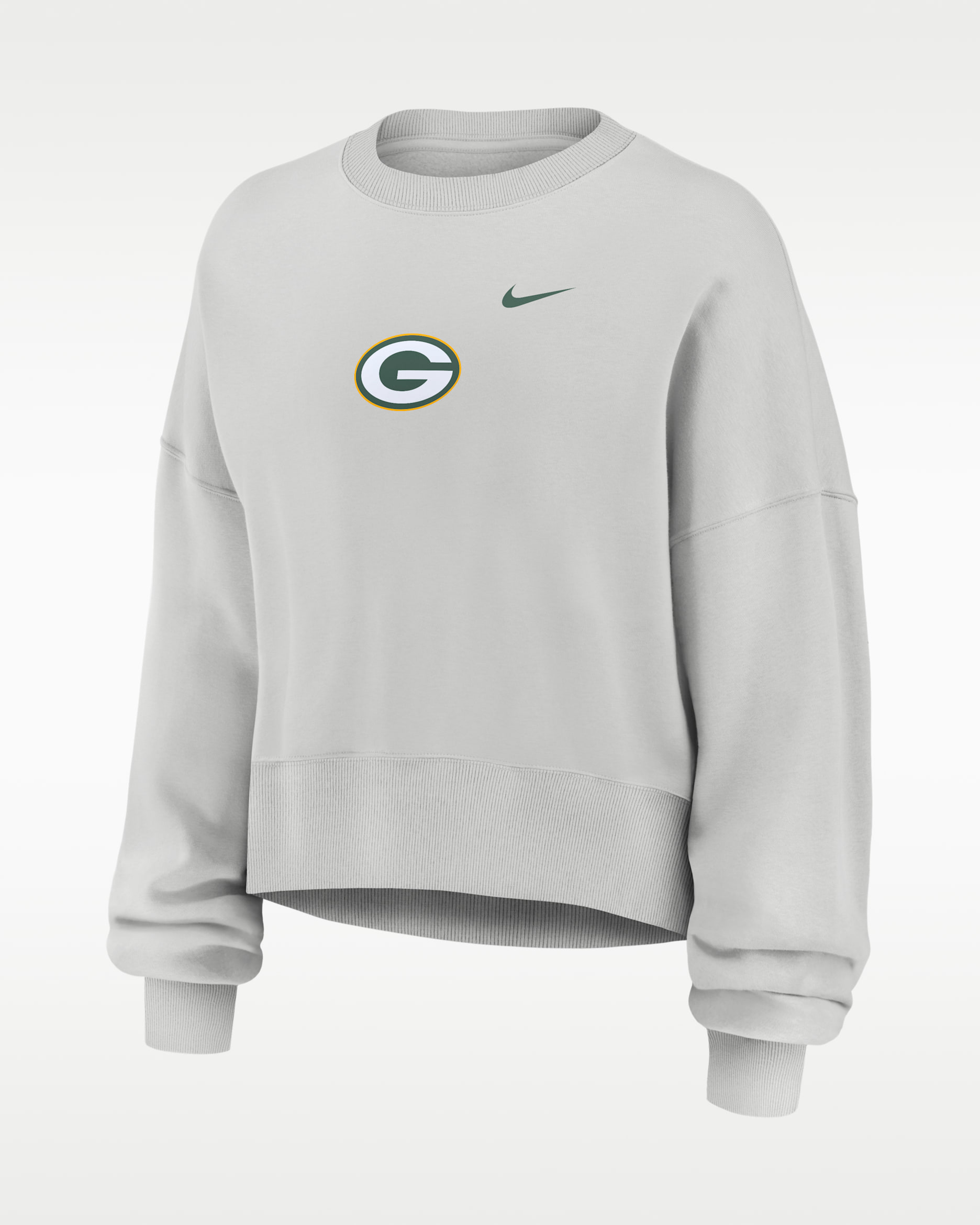 Green Bay Packers Primetime Phoenix Women's Nike NFL Oversized Pullover Crew - Grey